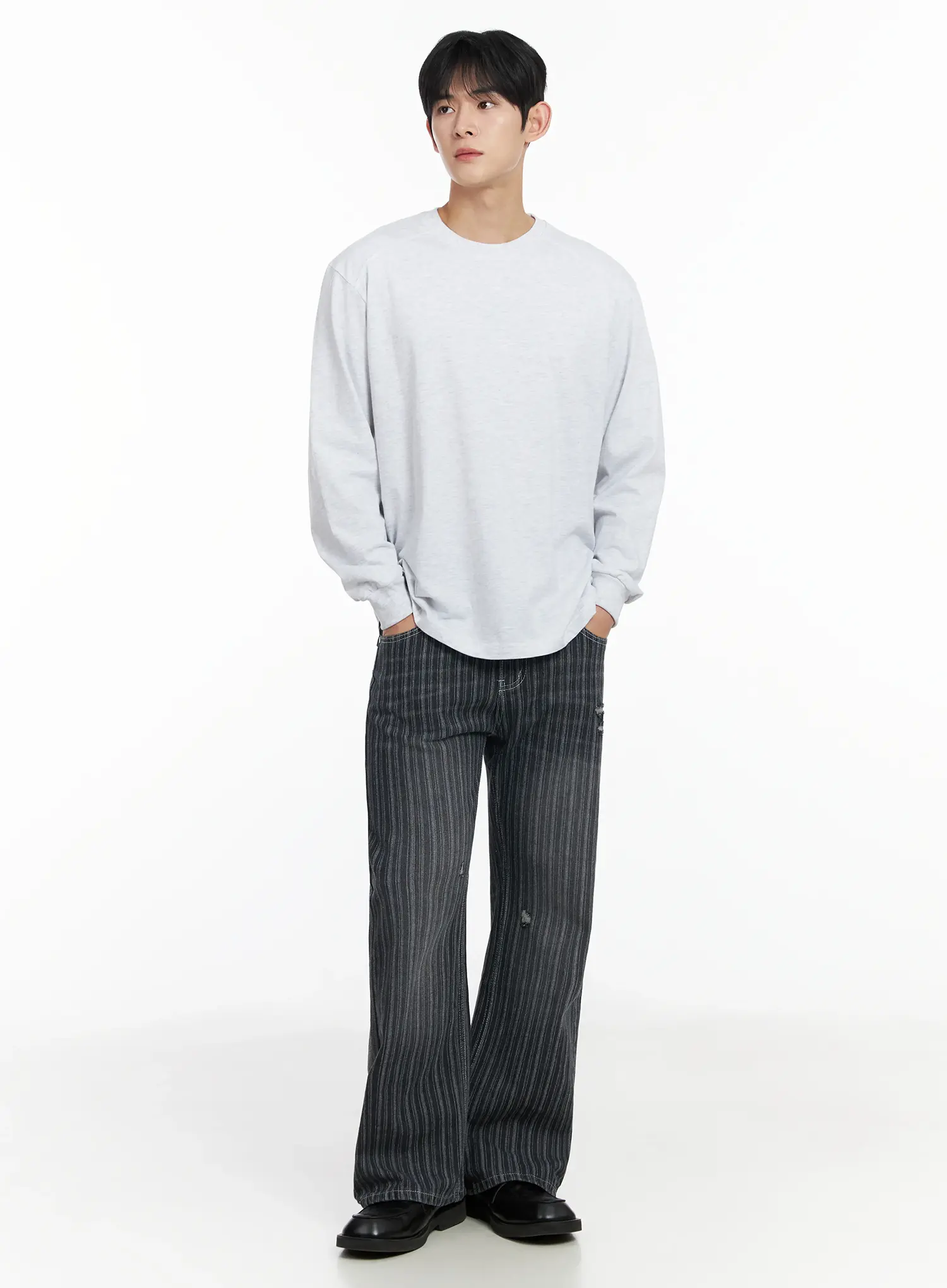 Men's Striped Wide-Leg Jeans IF516 - Image 12