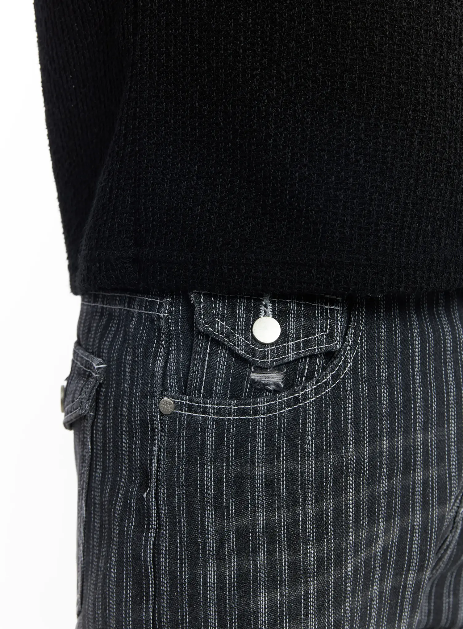 Men's Striped Wide-Leg Jeans IF516 - Image 2