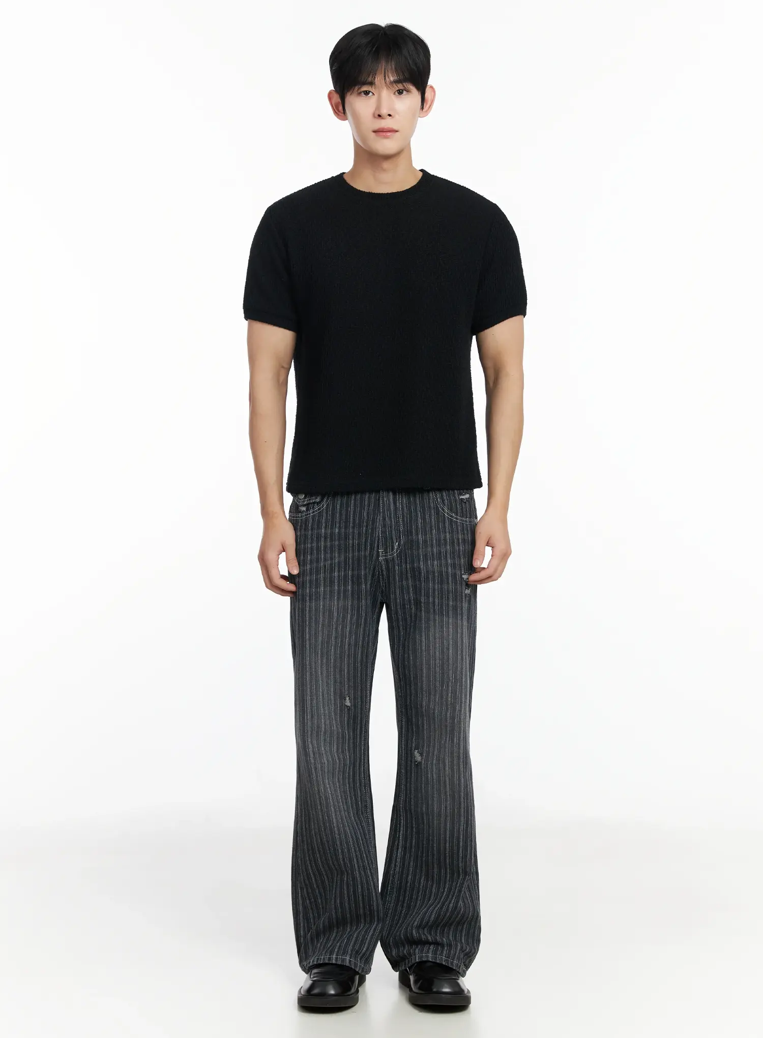 Men's Striped Wide-Leg Jeans IF516 - Image 4