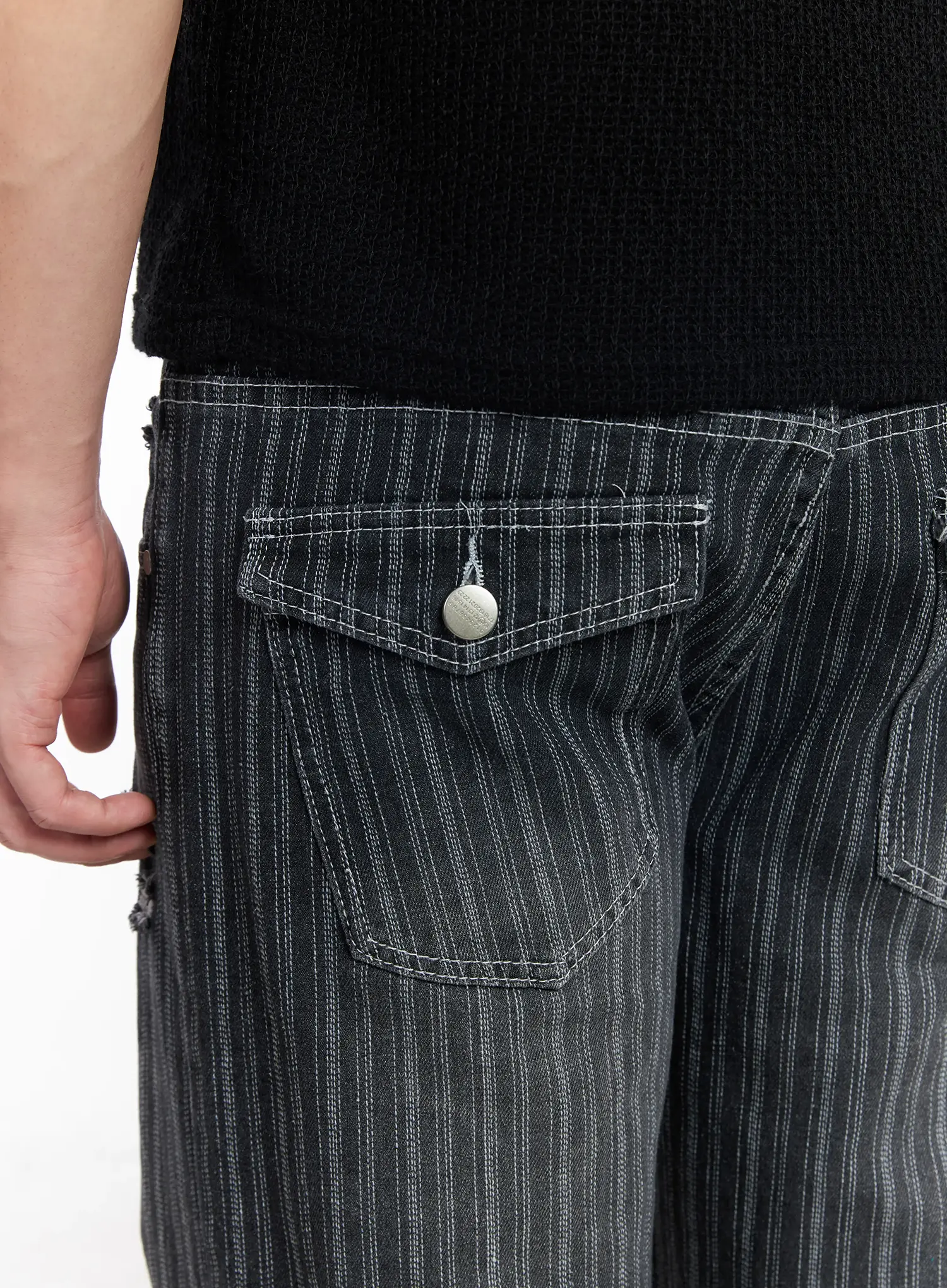 Men's Striped Wide-Leg Jeans IF516 - Image 9