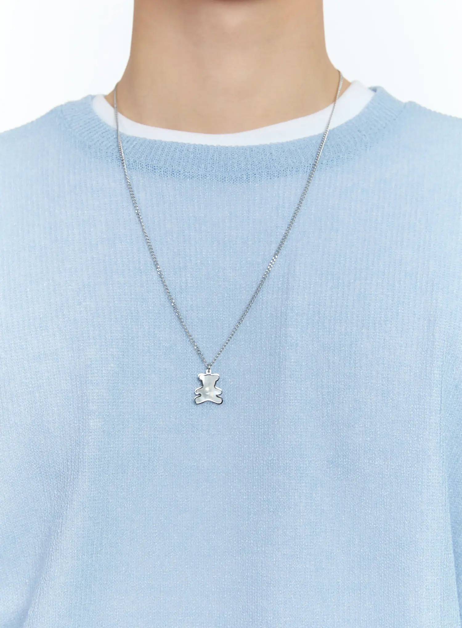 Men's Teddy Bear Pendant Necklace IG501 - Image 2