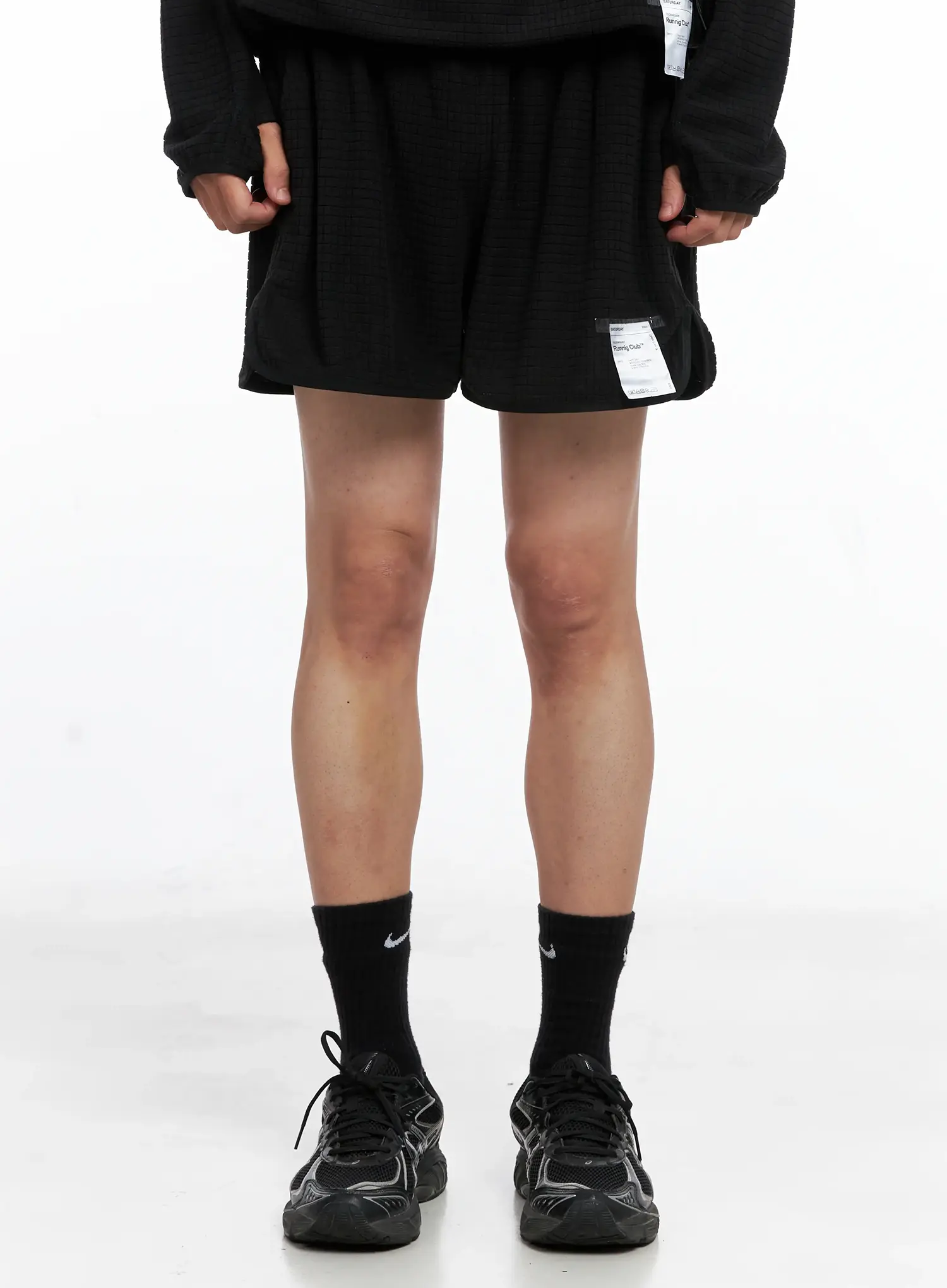 Men's Textured Label Detail Shorts US502