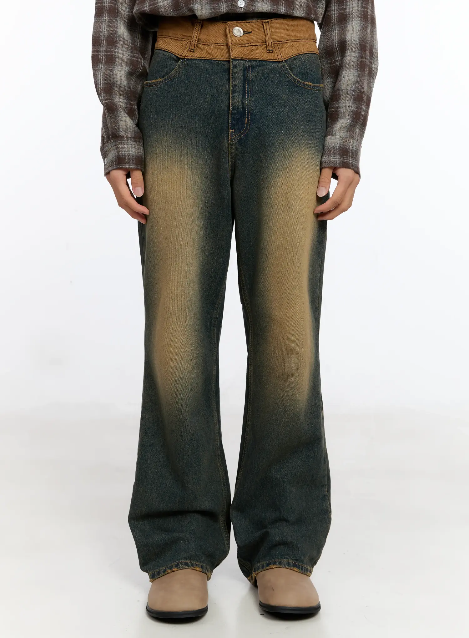 Men's Two-Tone Flare Jeans IN512