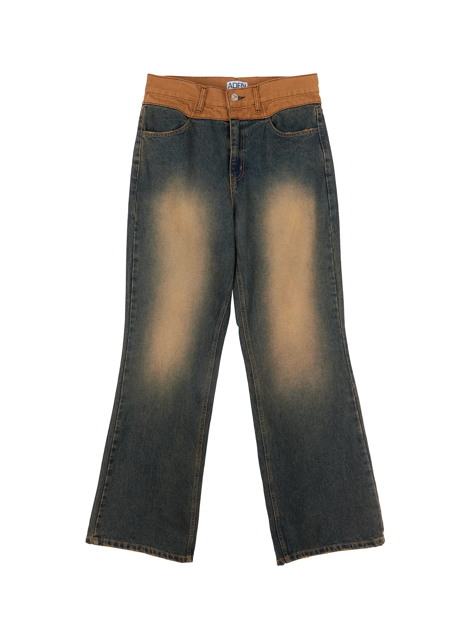 Men's Two-Tone Flare Jeans IN512 - Image 13
