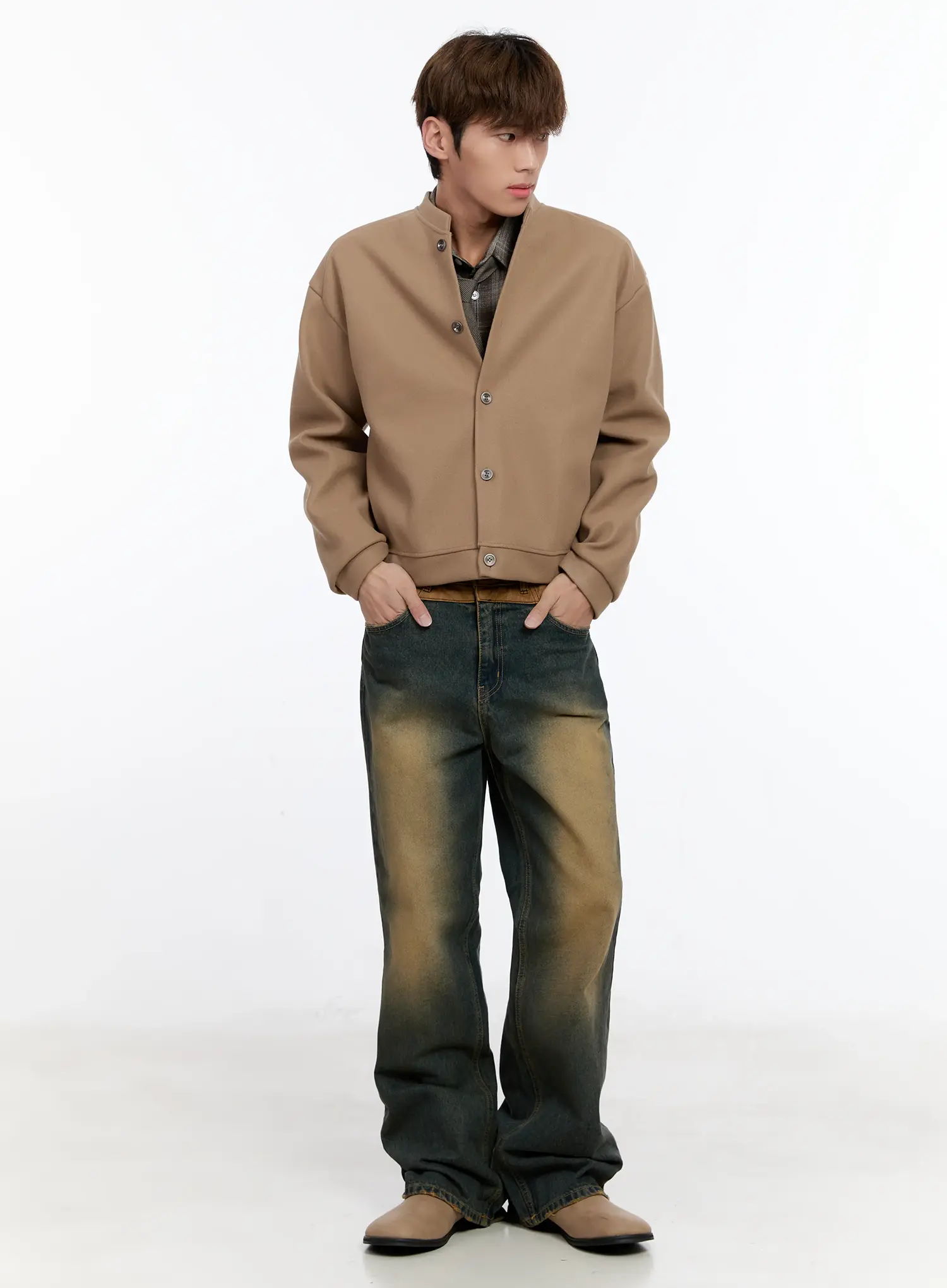 Men's Two-Tone Flare Jeans IN512 - Image 8