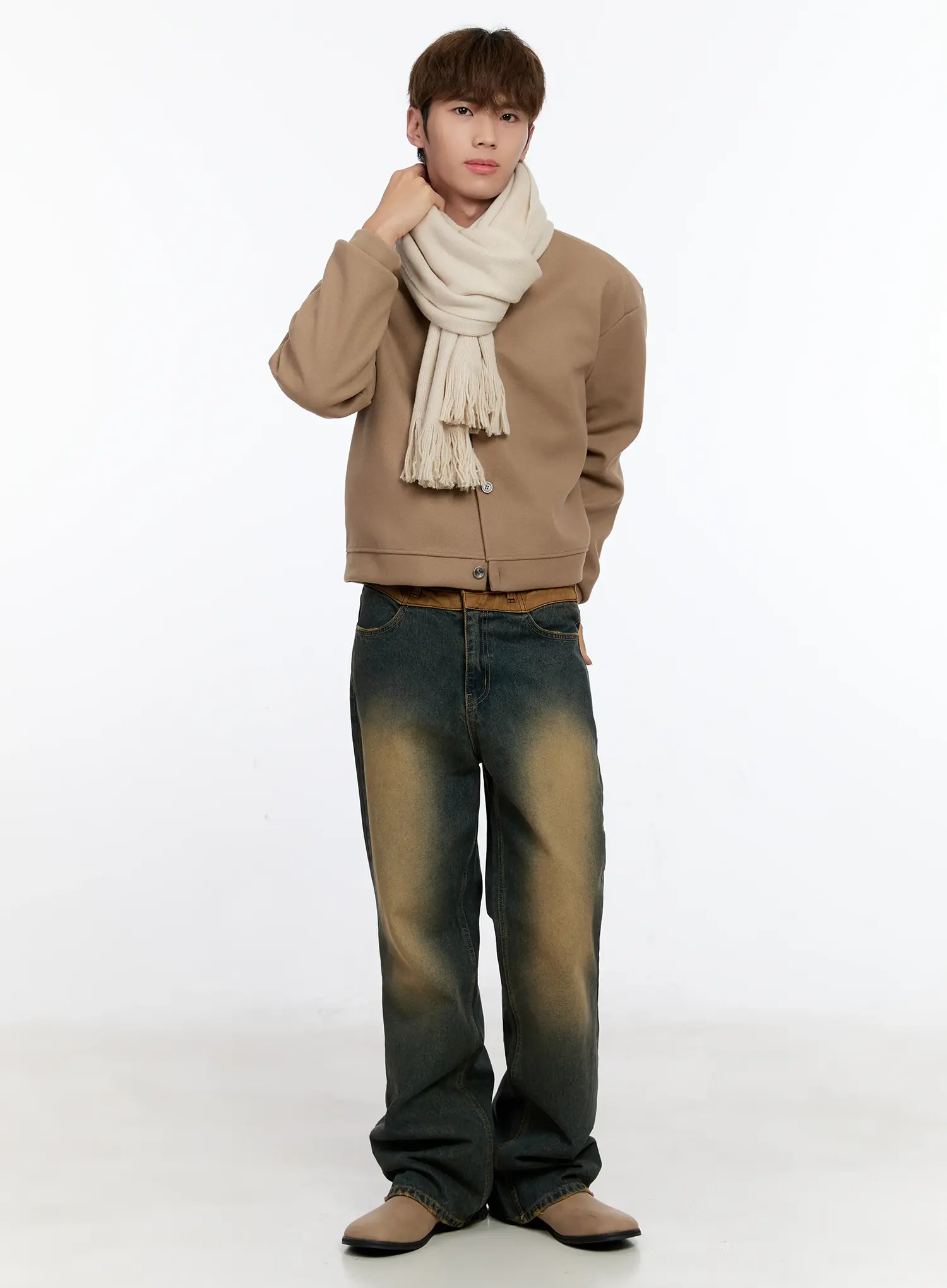Men's Two-Tone Flare Jeans IN512 - Image 9