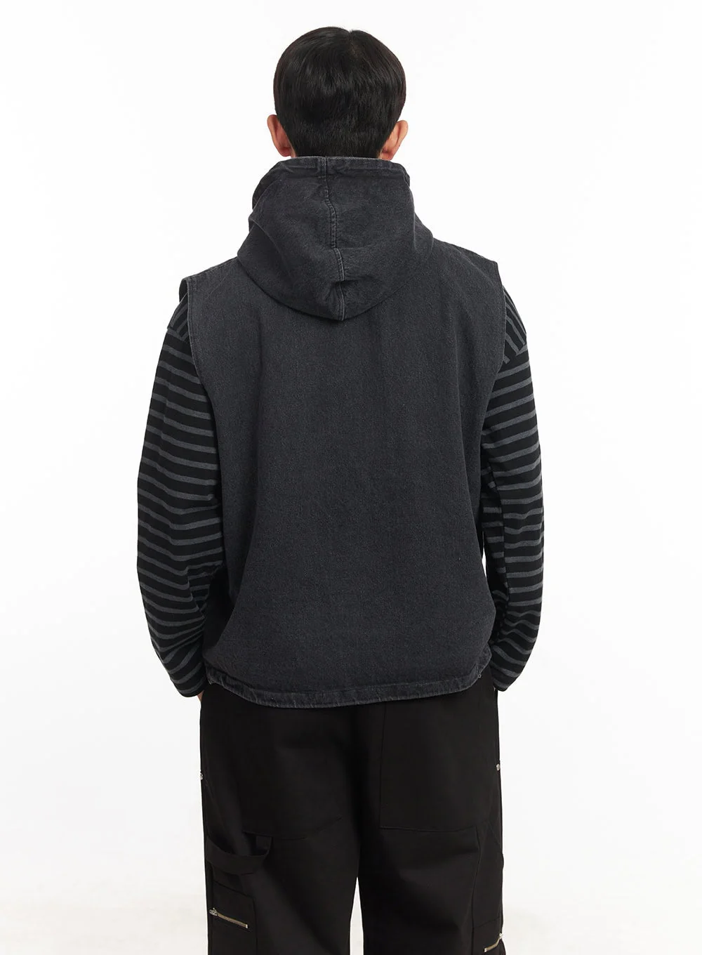 Men's Urban Denim Hooded Vest IM528 - Image 7