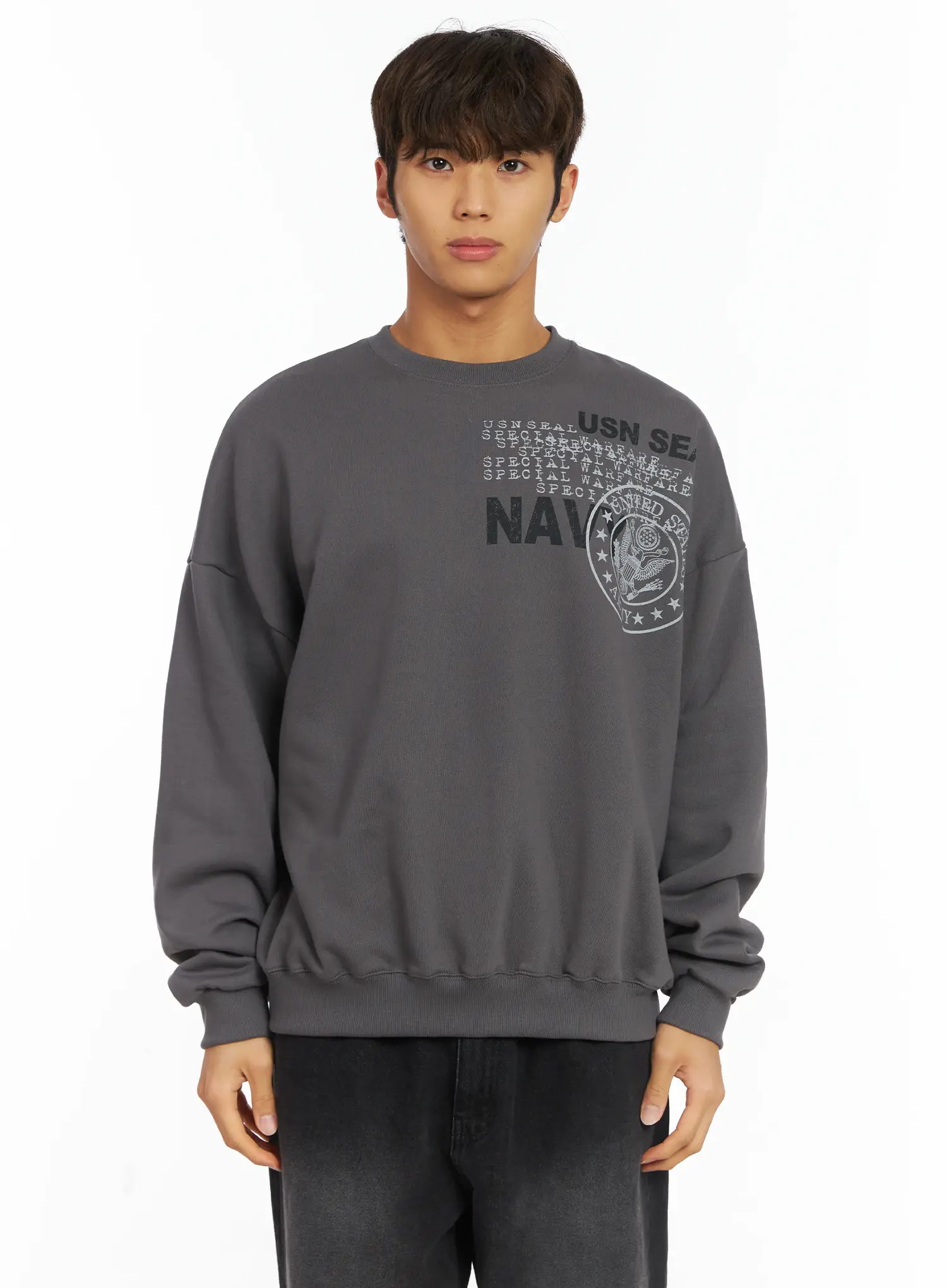 Men's USN Fleece Sweatshirt IJ514 - Image 10