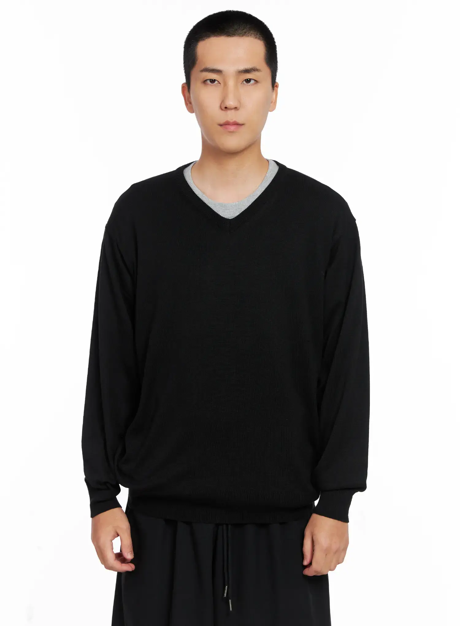 Men's V-neck Knit Pullover IG529 - Image 13