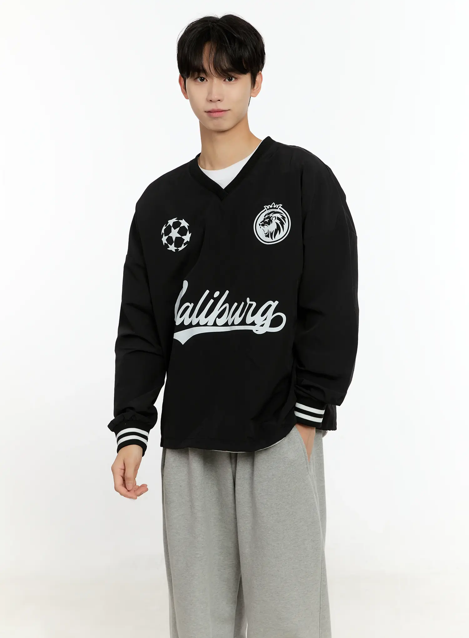 Men's V-Neck Sporty Sweatshirt IO531
