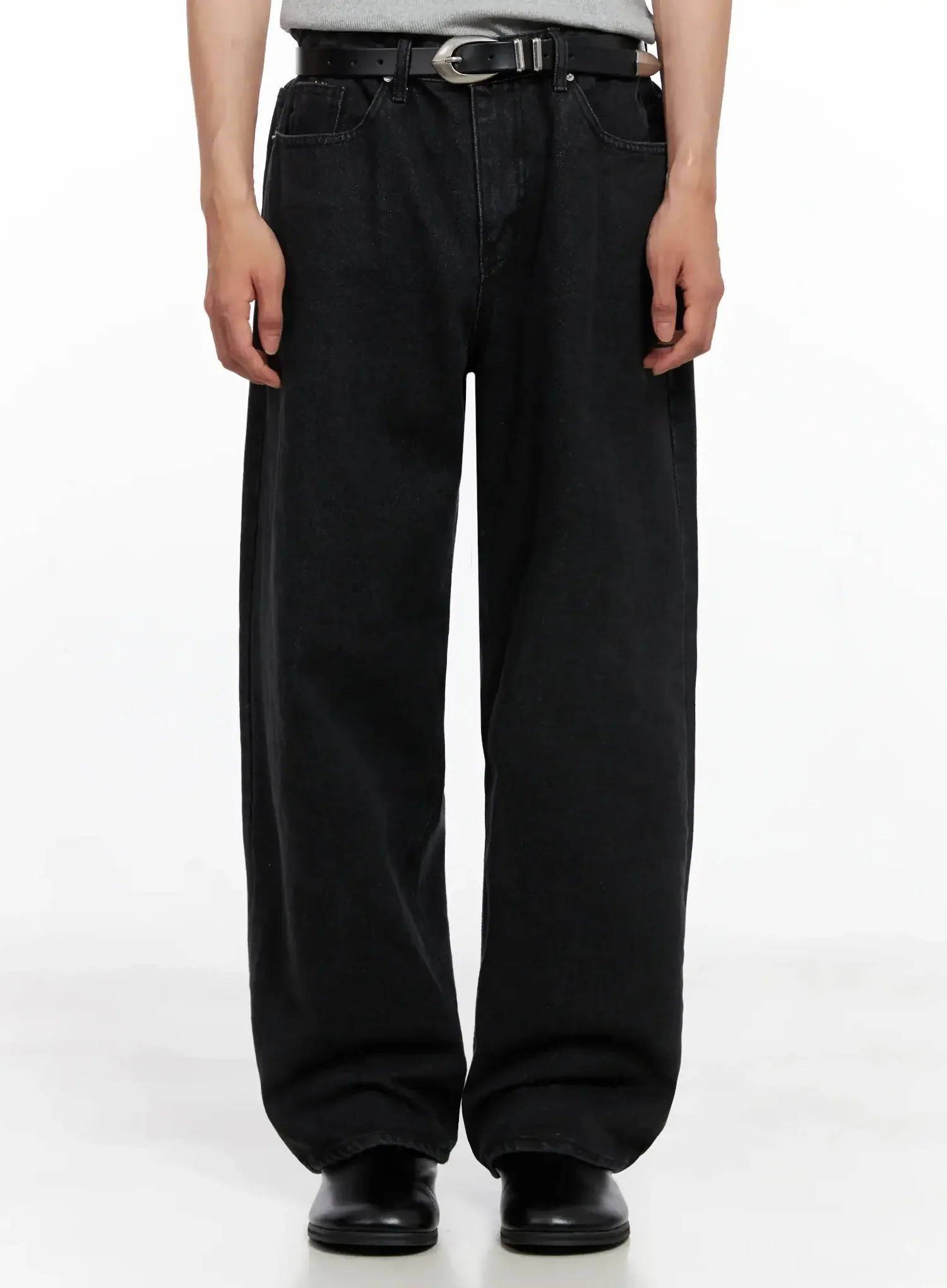 Men's Vintage Black Jeans IO517 - Image 2