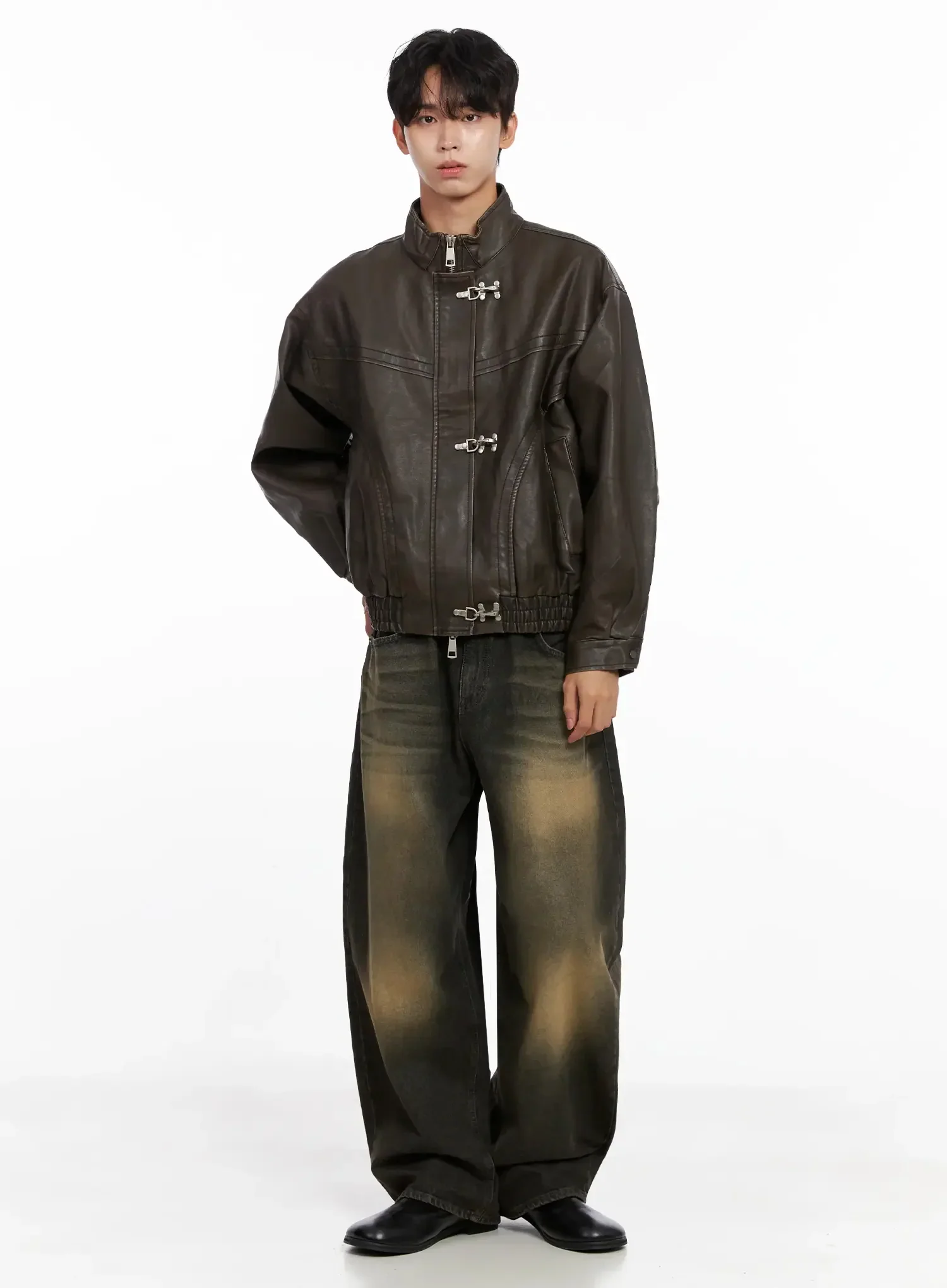 Men's Vintage Fade Wide-Leg Jeans IO516 - Image 3