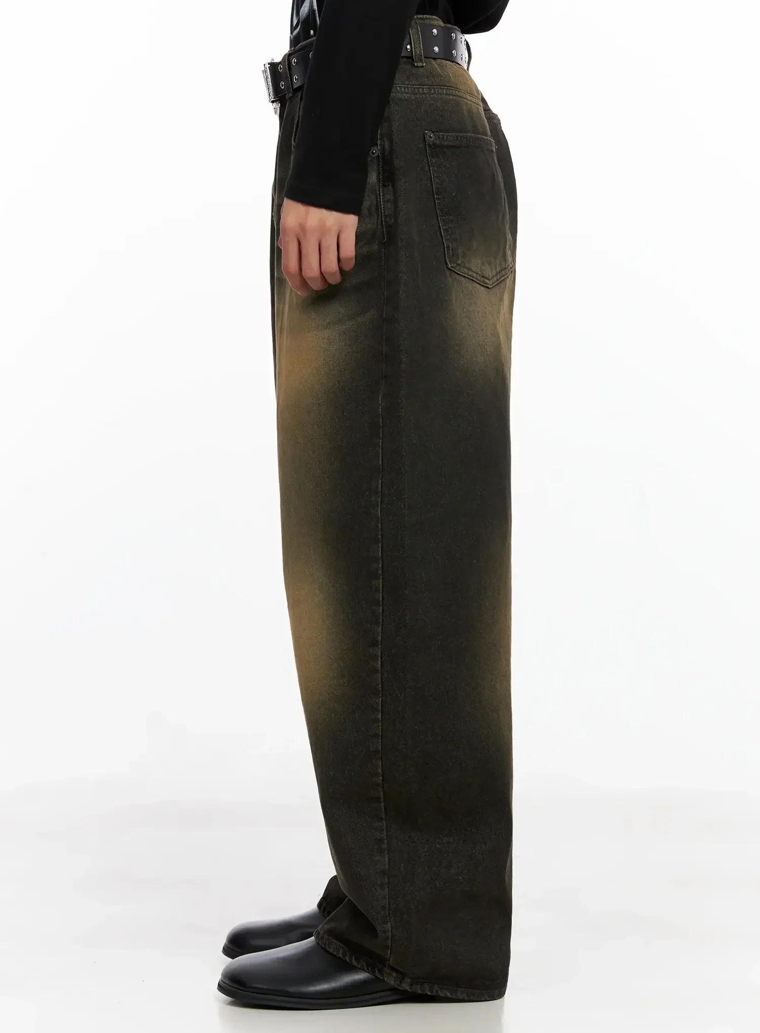 Men's Vintage Fade Wide-Leg Jeans IO516 - Image 6