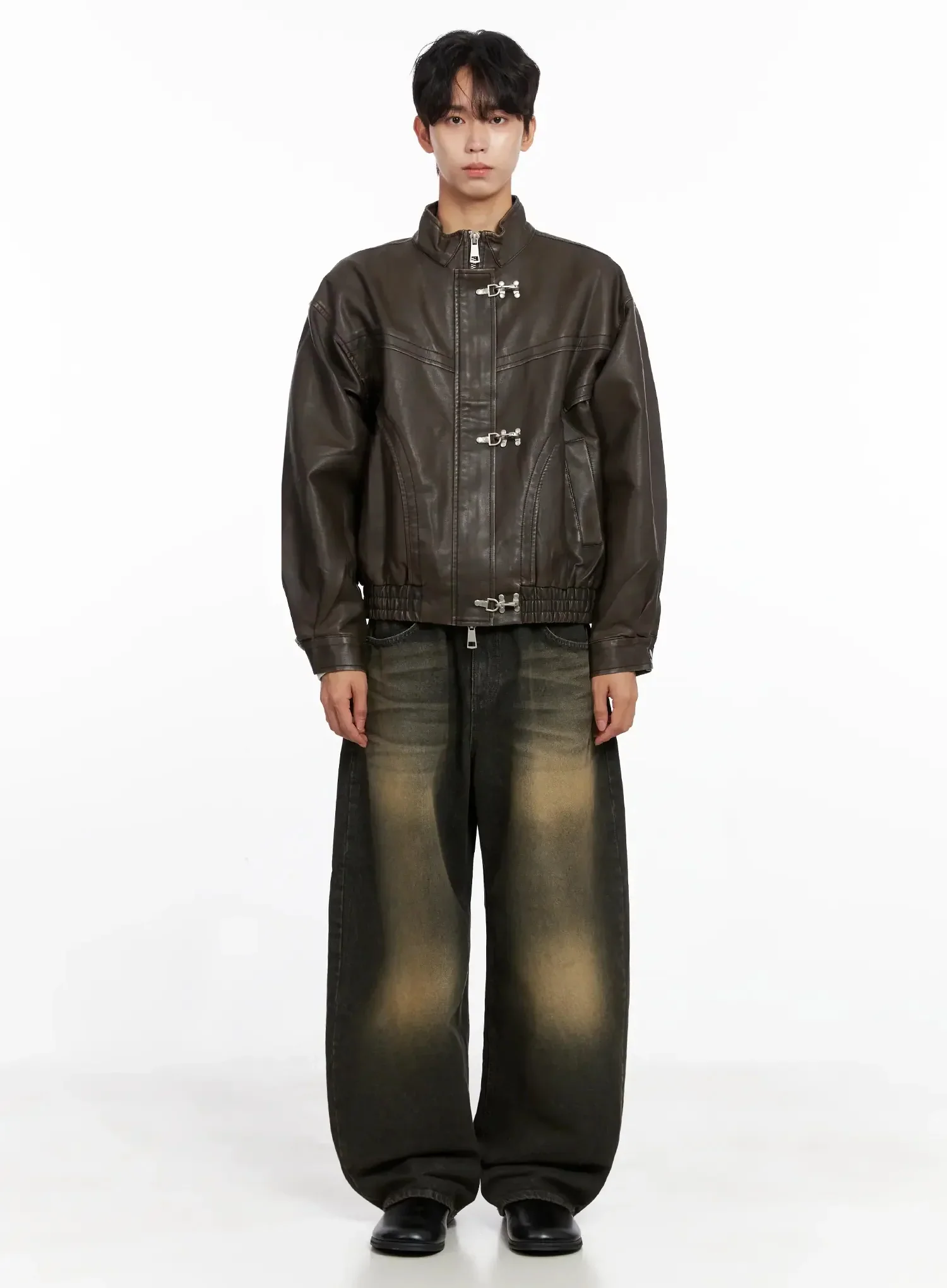 Men's Vintage Fade Wide-Leg Jeans IO516 - Image 9