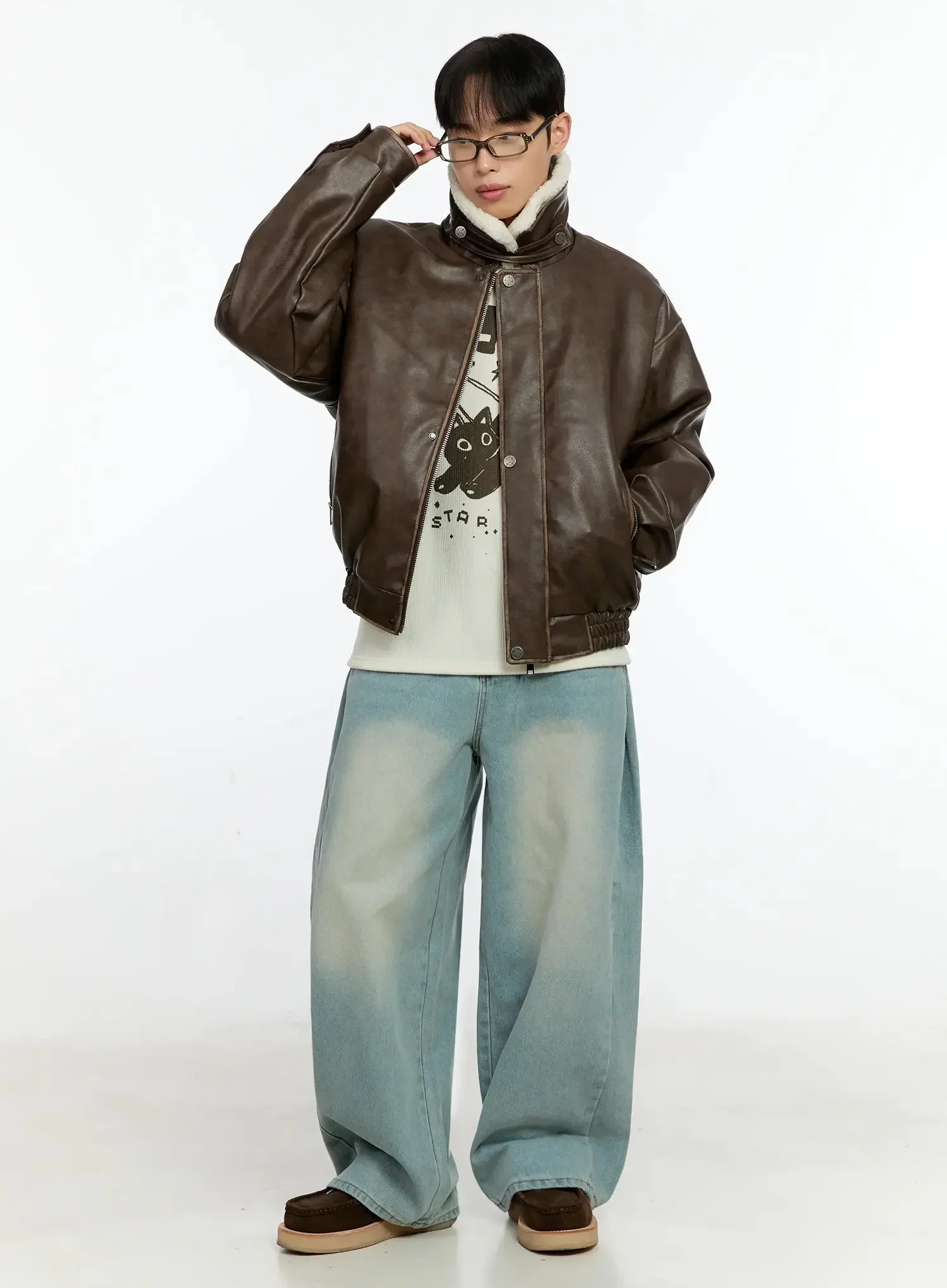 Men's Vintage Faux-Leather Mustang Jacket IN525