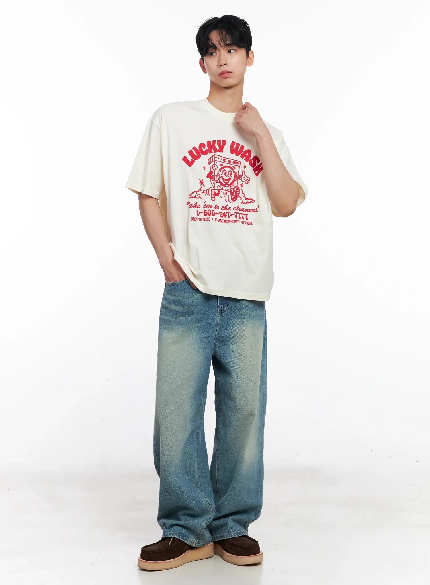 Men's Vintage "Lucky Wash" Graphic T-Shirt IL501 - Image 2