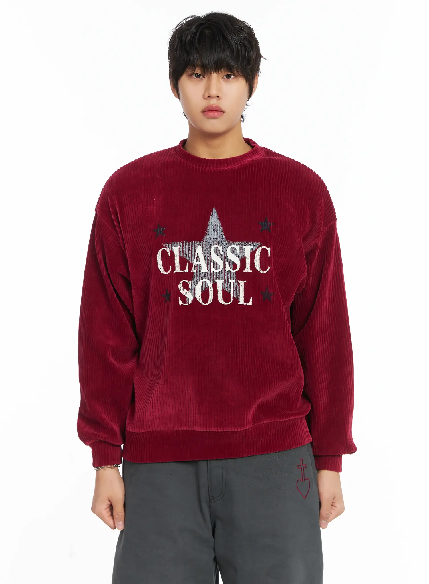 Men's Vintage Style Star Sweatshirt IJ512 - Image 11