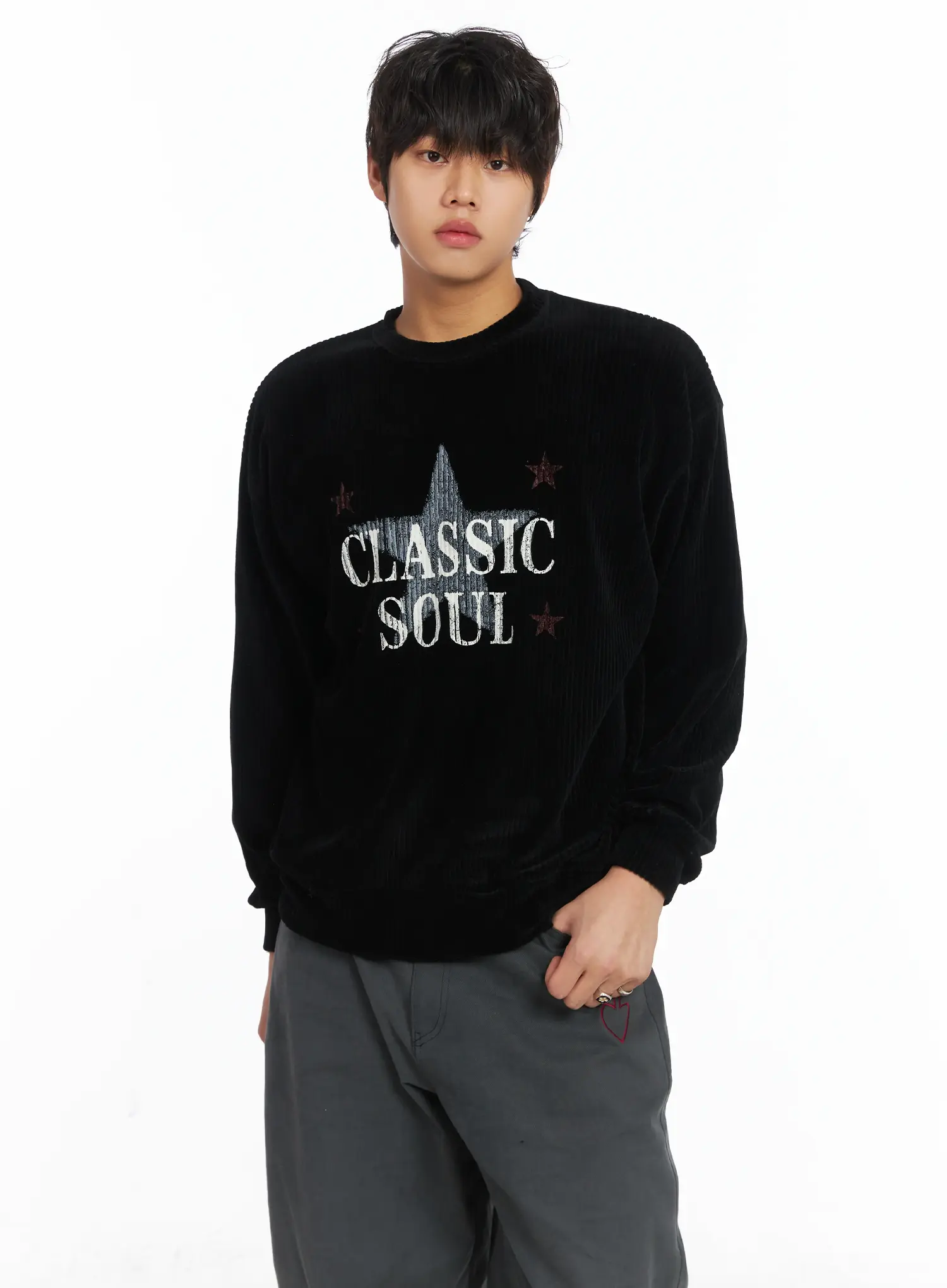 Men's Vintage Style Star Sweatshirt IJ512 - Image 2