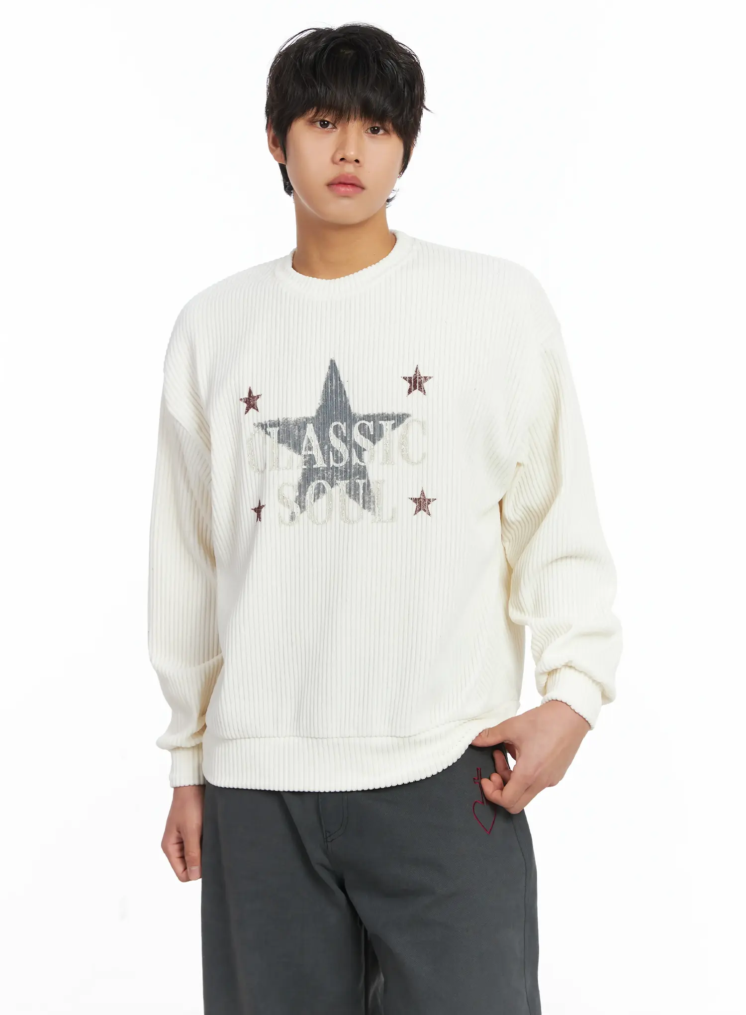 Men's Vintage Style Star Sweatshirt IJ512 - Image 6