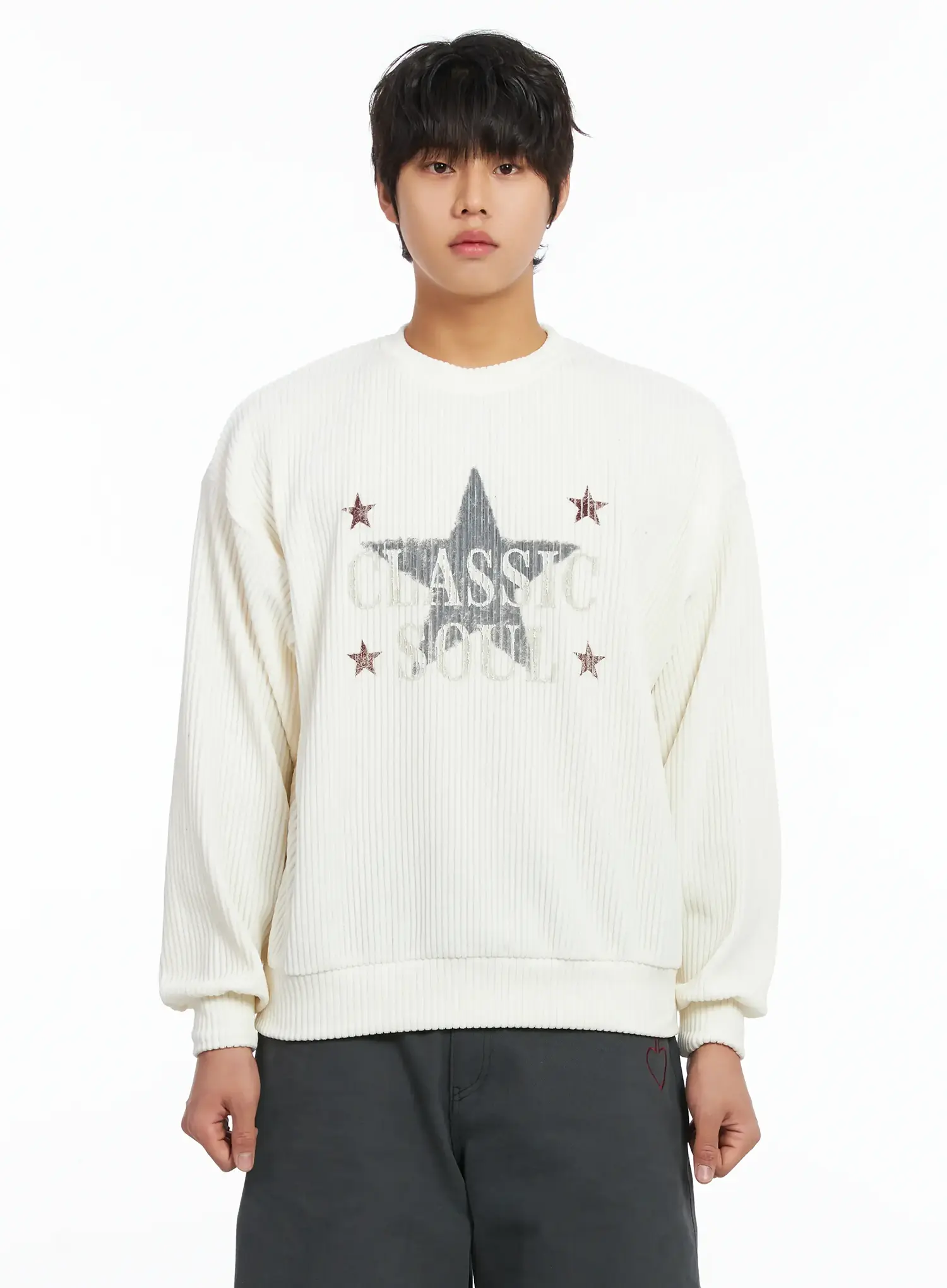 Men's Vintage Style Star Sweatshirt IJ512 - Image 8