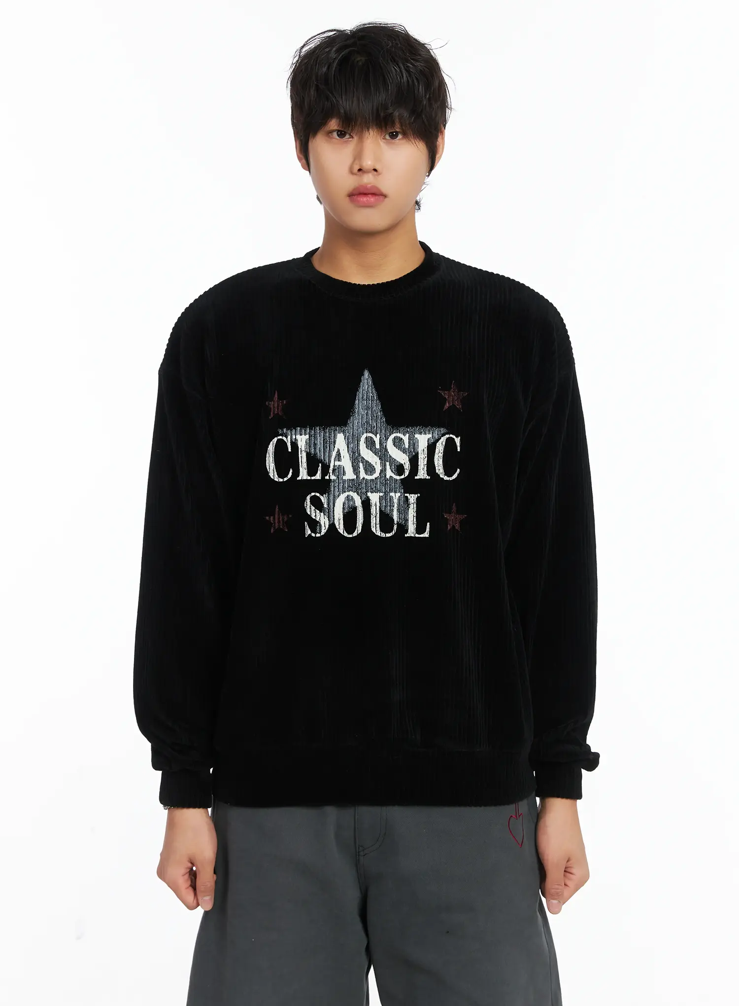 Men's Vintage Style Star Sweatshirt IJ512 - Image 9