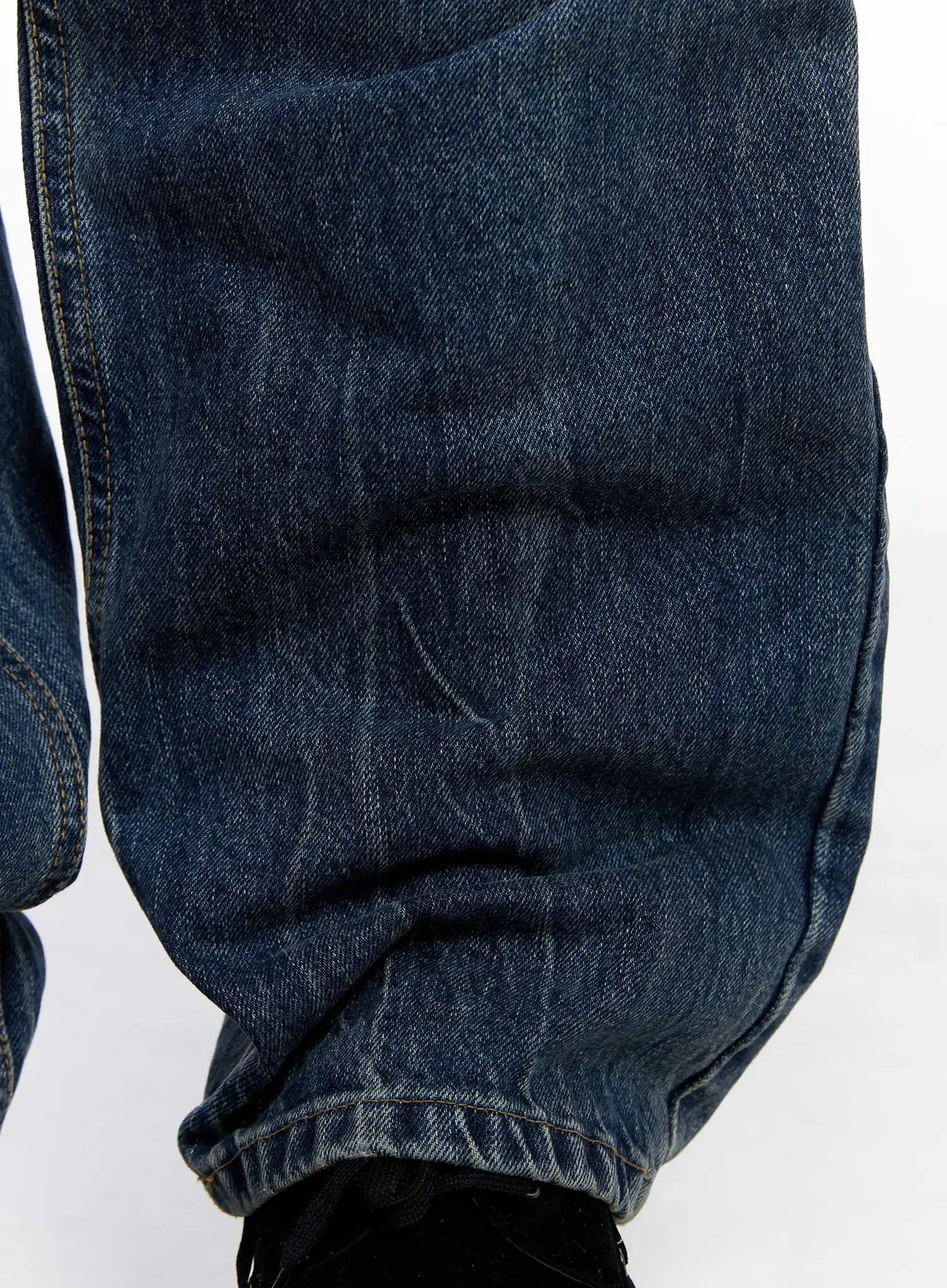 Men's Vintage Wash Semi-Wide Jeans IO502 - Image 7
