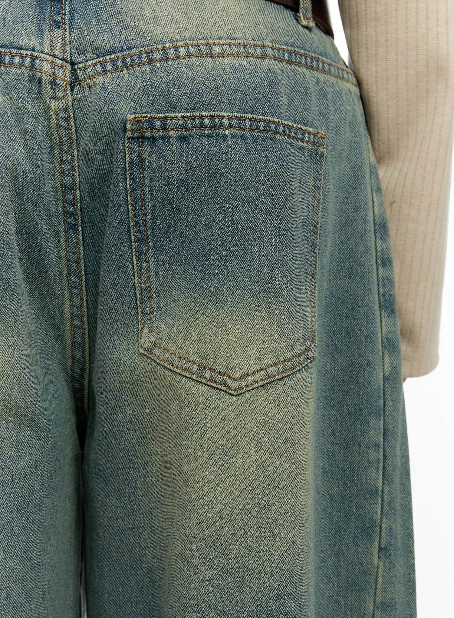 Men's Vintage Wash Side Point Jeans IN525 - Image 10