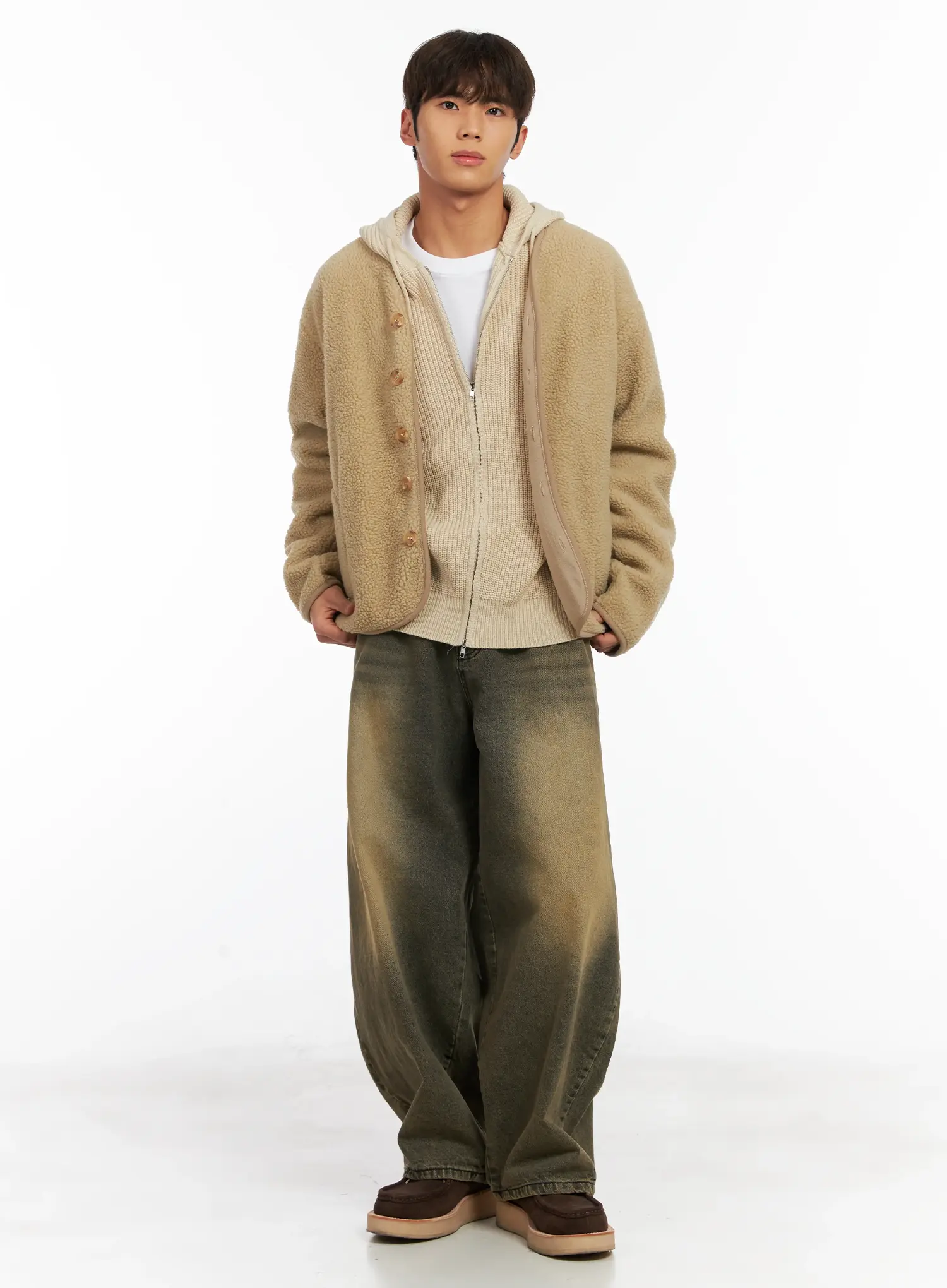 Men's Vintage Wash Wide Leg Jeans ID511 - Image 2