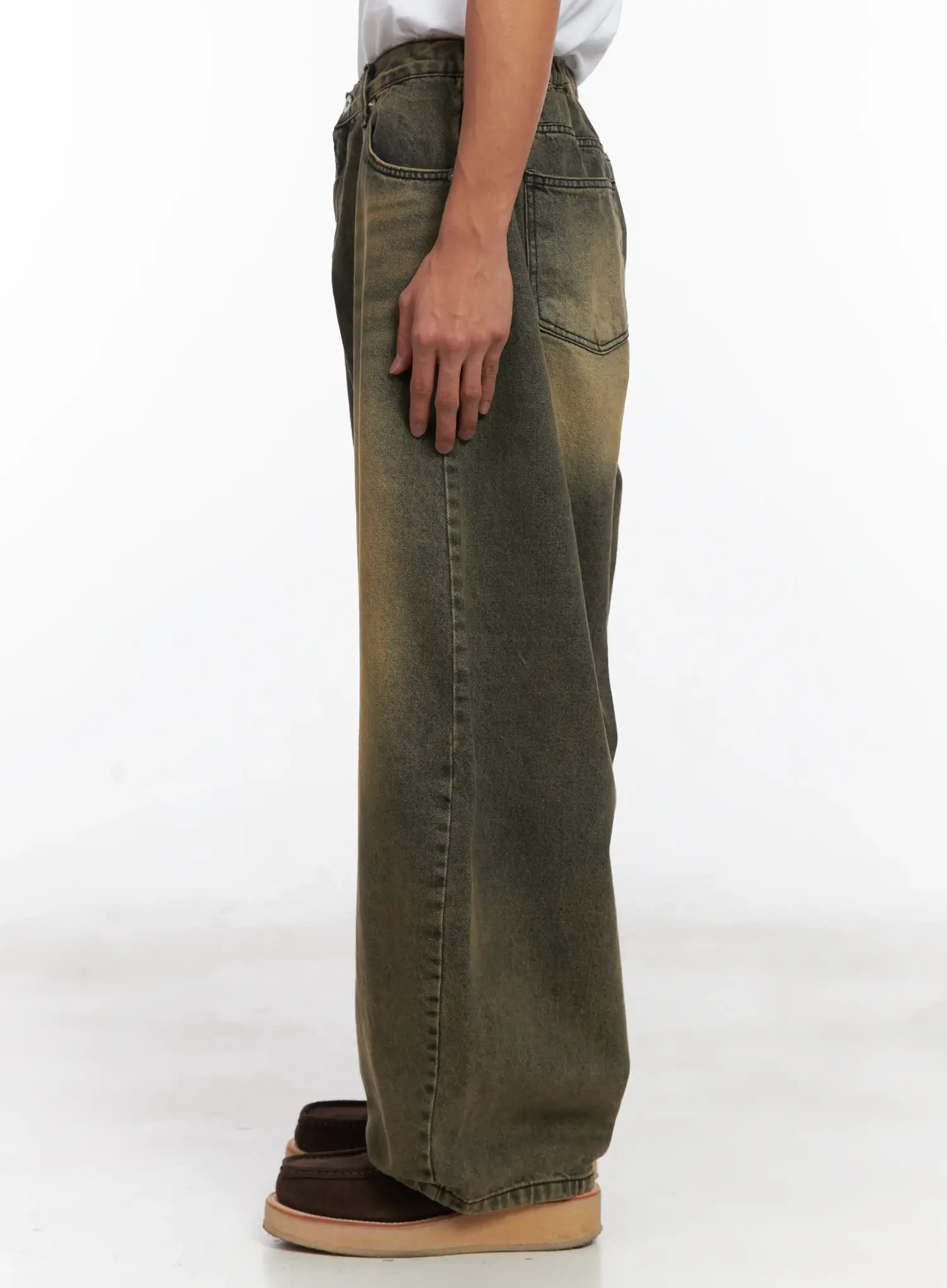 Men's Vintage Wash Wide Leg Jeans ID511 - Image 5