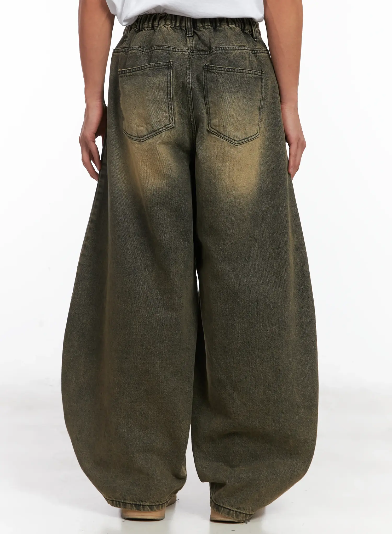 Men's Vintage Wash Wide Leg Jeans ID511 - Image 6