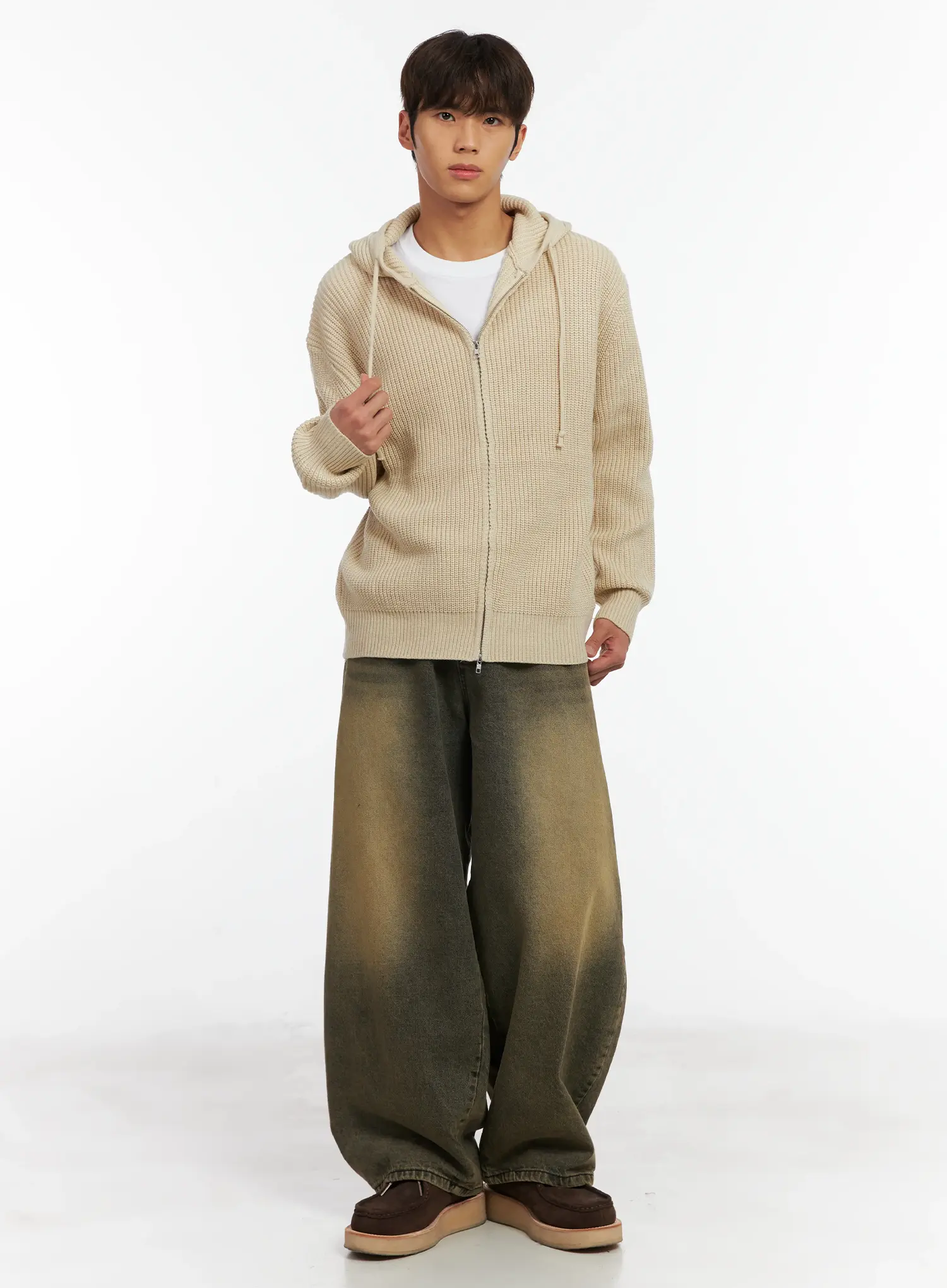 Men's Vintage Wash Wide Leg Jeans ID511 - Image 9