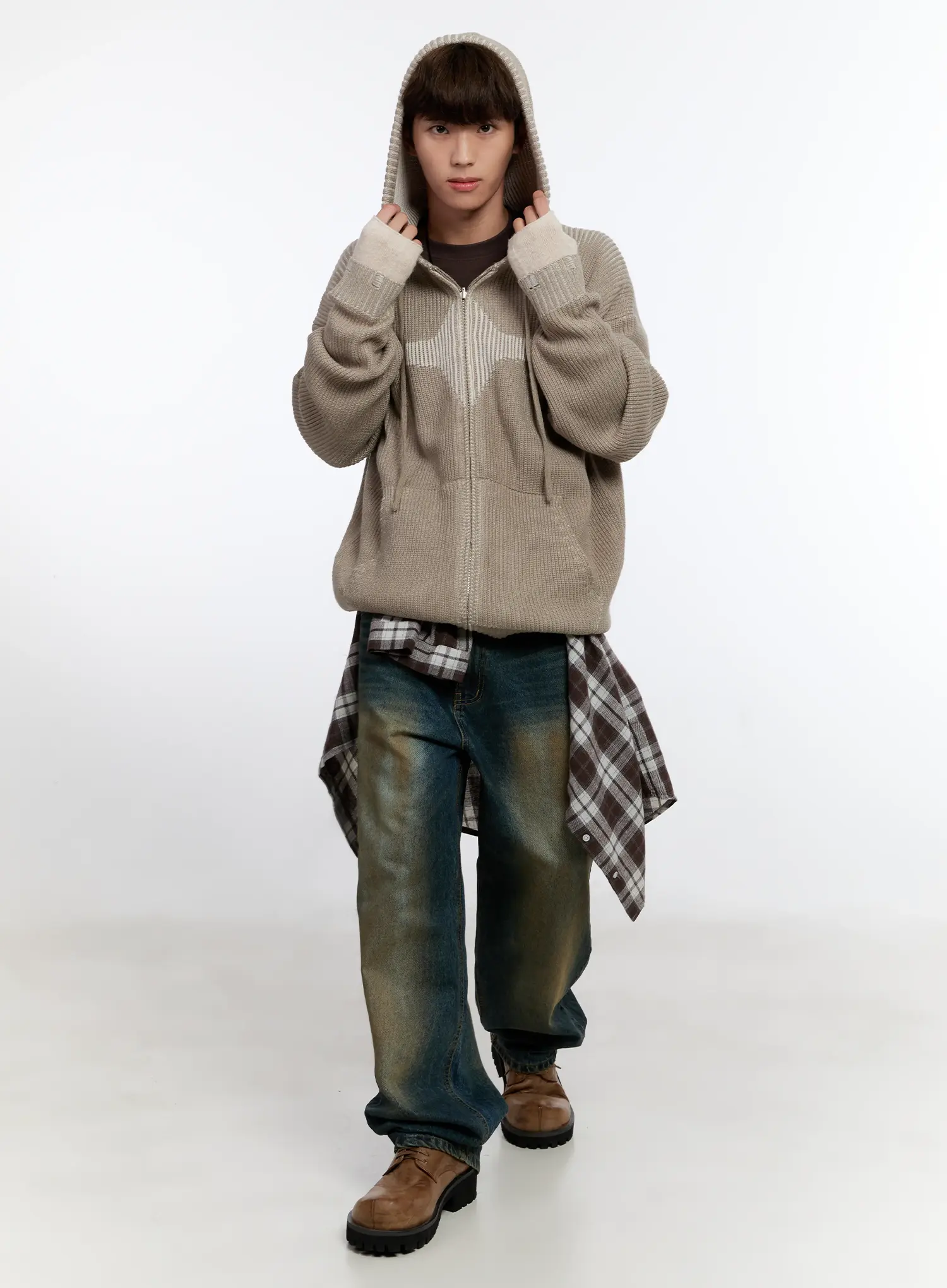 Men's Vintage Wash Wide Leg Jeans IS530 - Image 13