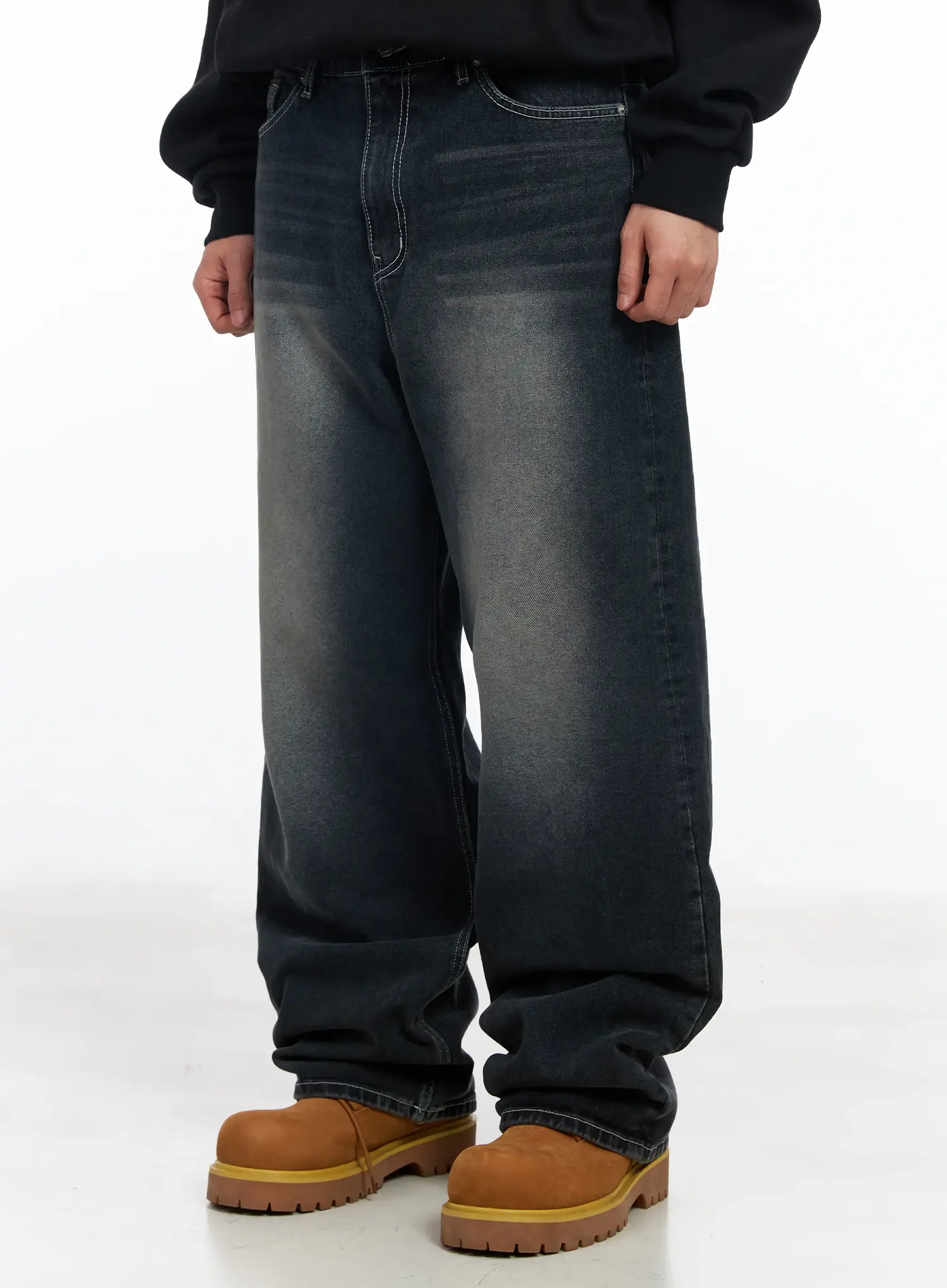 Men's Vintage Washed Baggy Jeans IM511 - Image 13