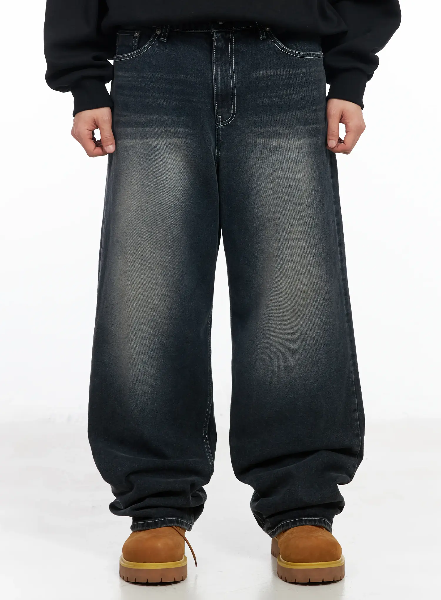 Men's Vintage Washed Baggy Jeans IM511 - Image 18