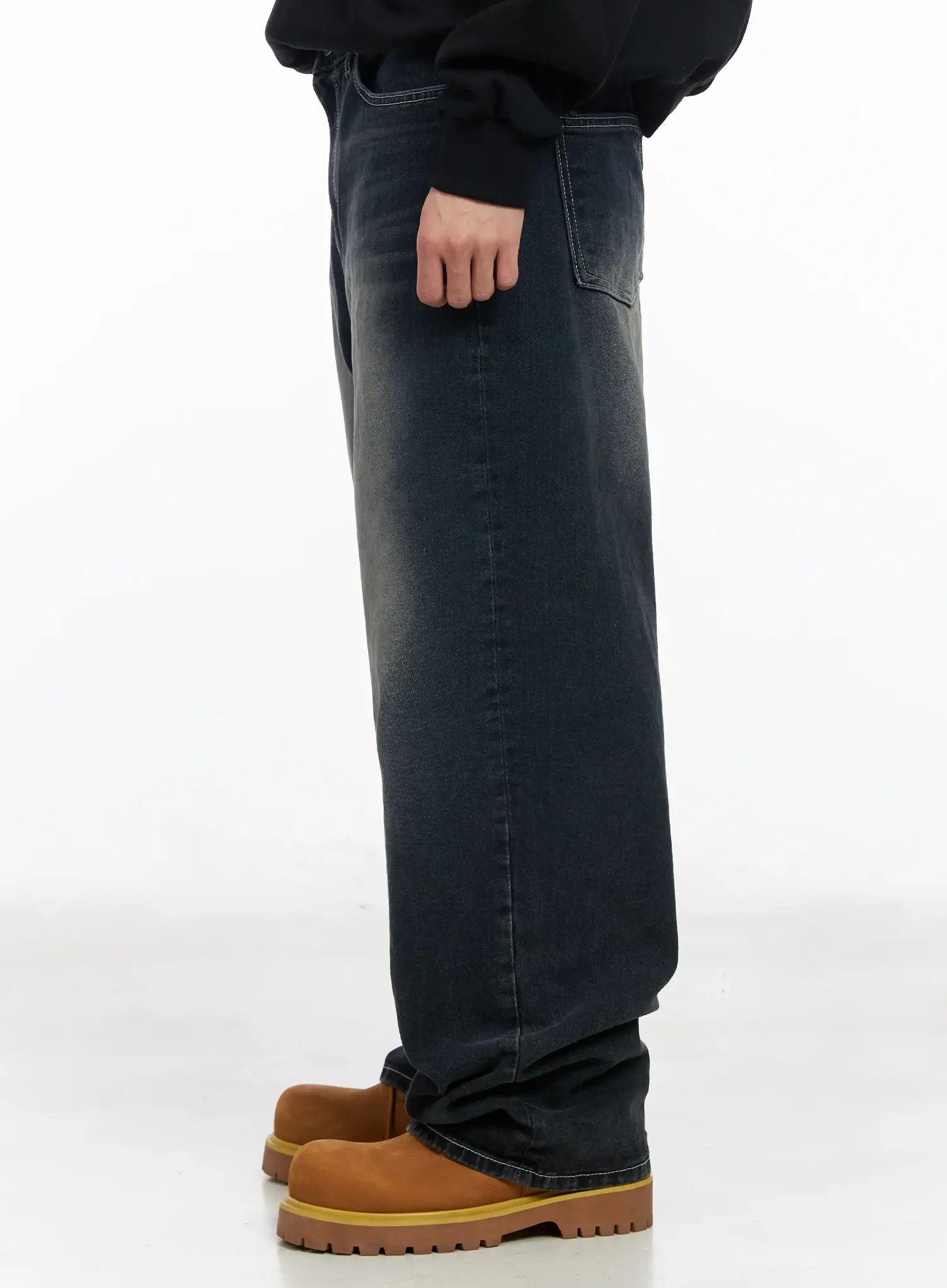 Men's Vintage Washed Baggy Jeans IM511 - Image 7
