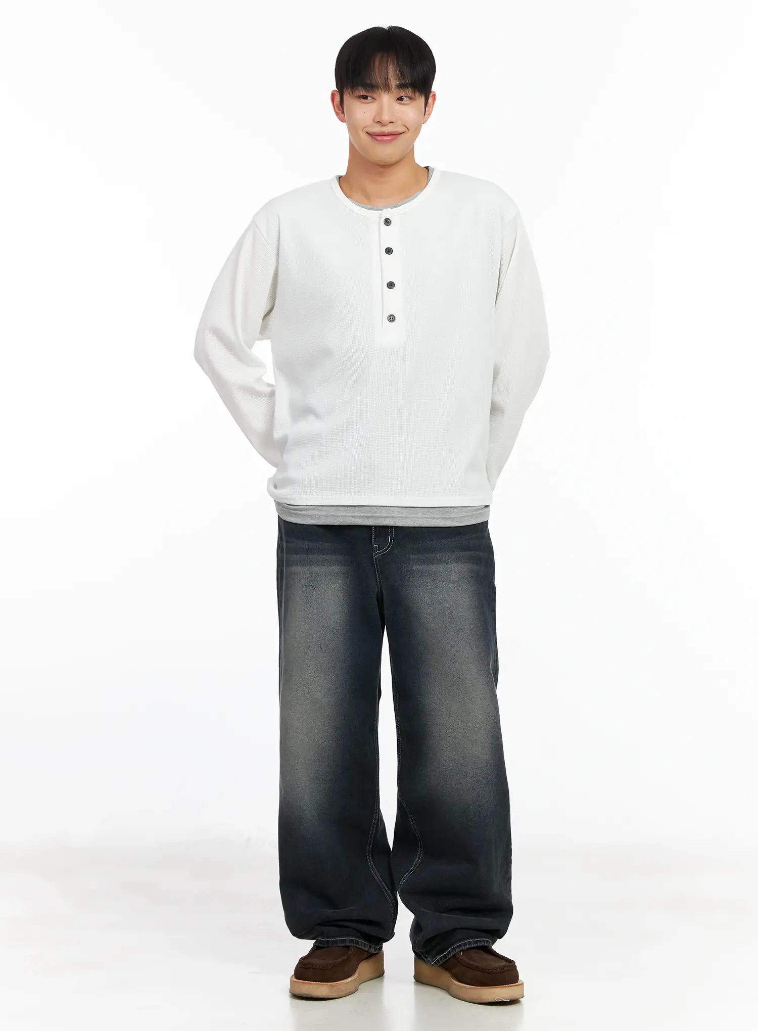 Men's Vintage Washed Baggy Jeans IM511 - Image 8