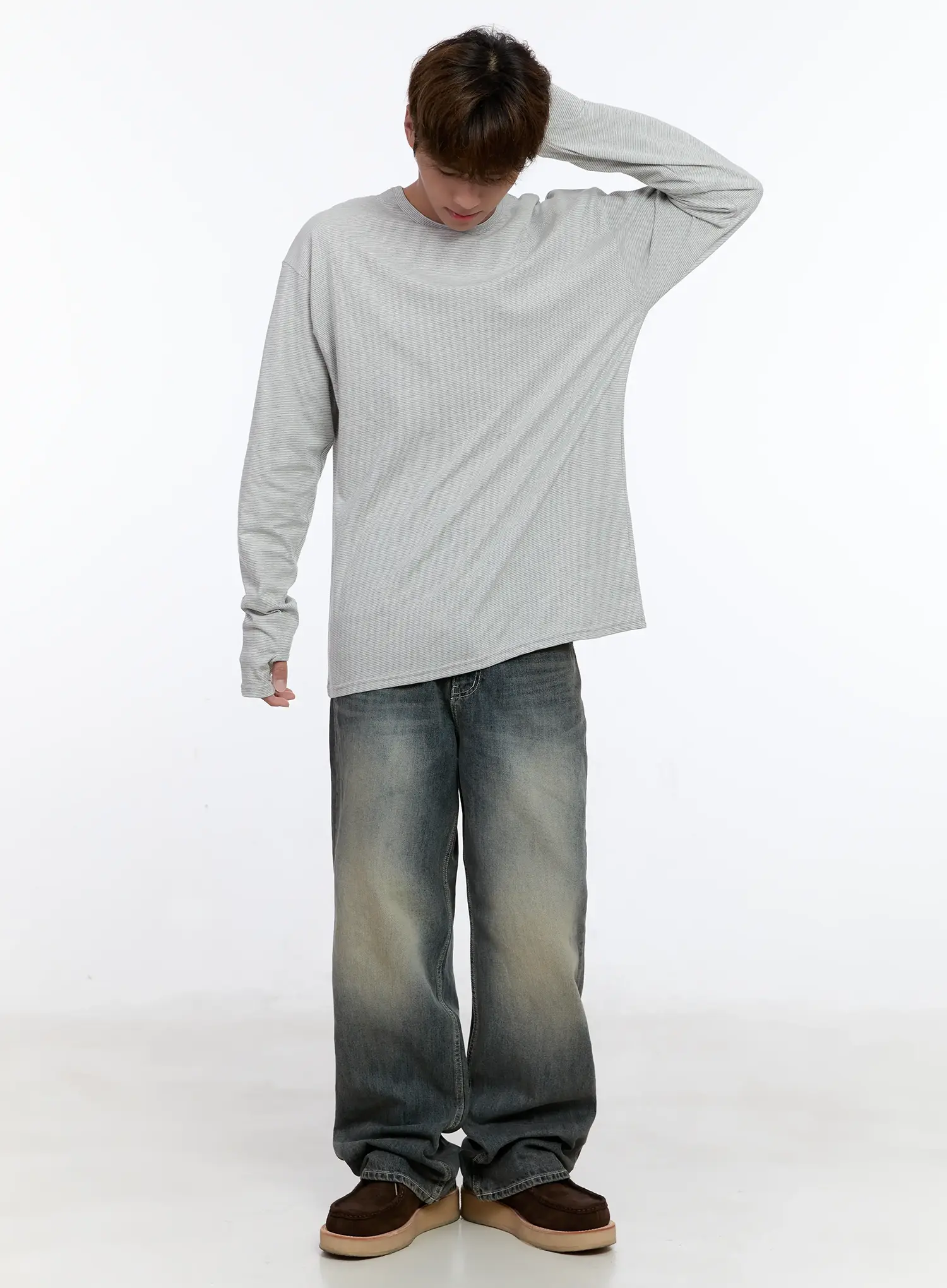 Men's Vintage Washed Denim Jeans IN512 - Image 10
