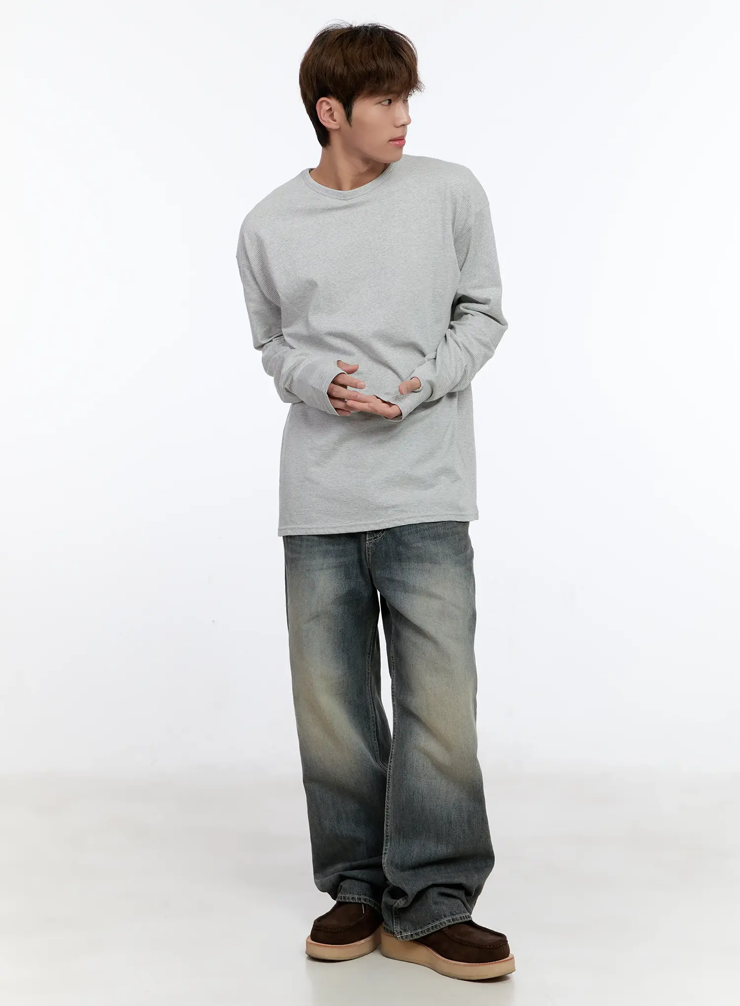 Men's Vintage Washed Denim Jeans IN512 - Image 12