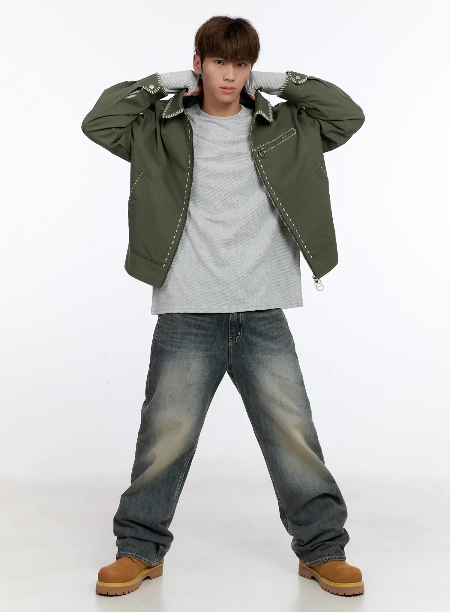 Men's Vintage Washed Denim Jeans IN512 - Image 2