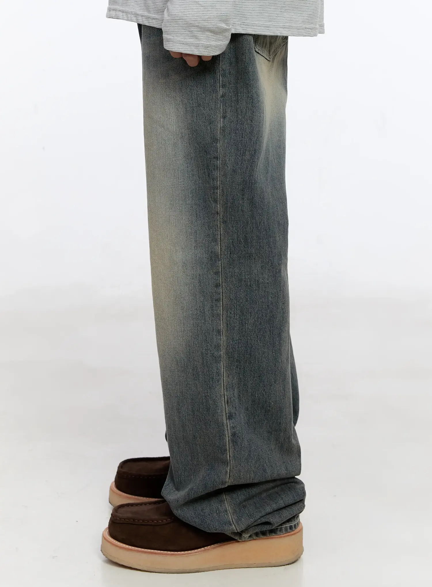 Men's Vintage Washed Denim Jeans IN512 - Image 5