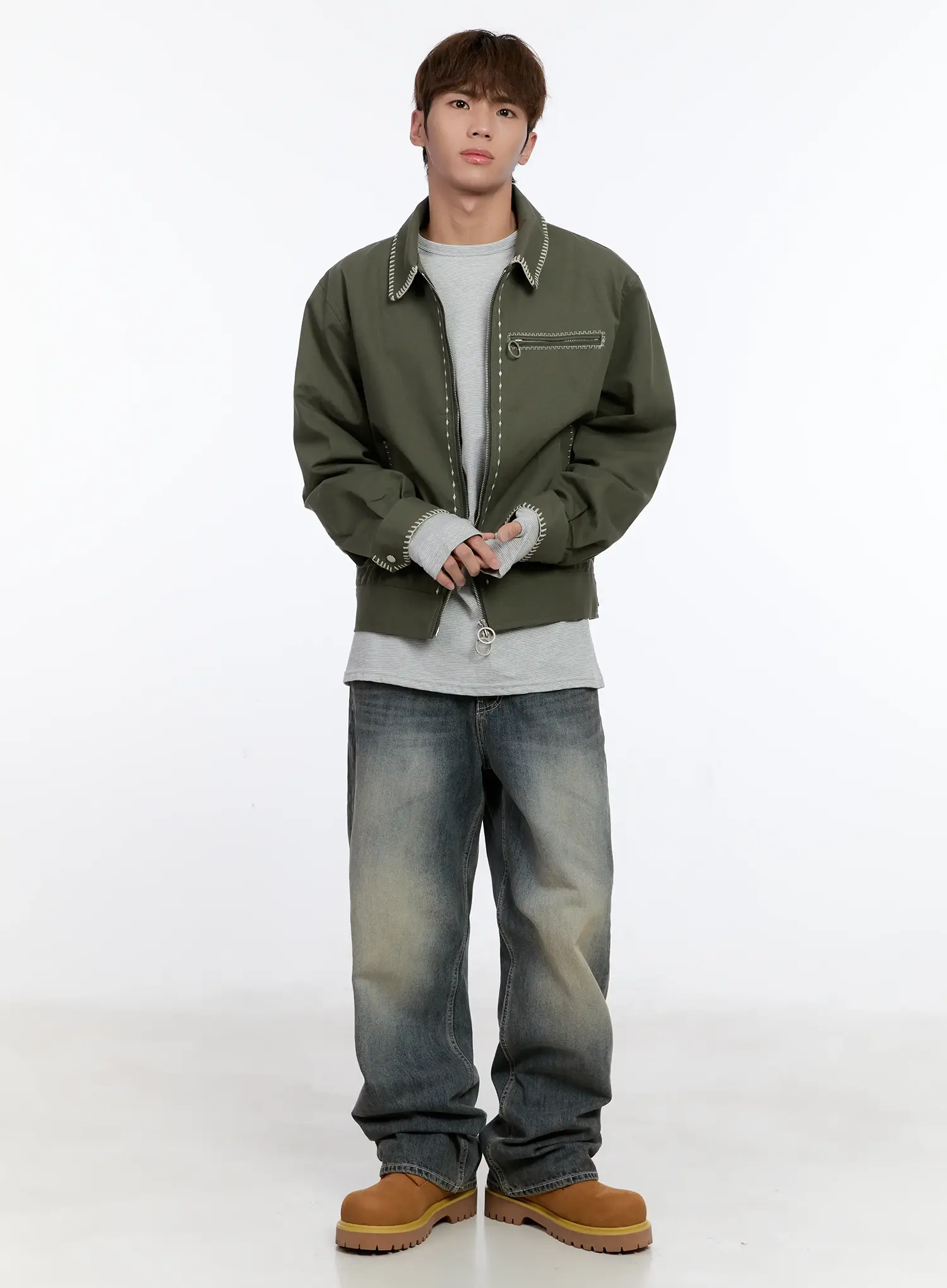 Men's Vintage Washed Denim Jeans IN512 - Image 7