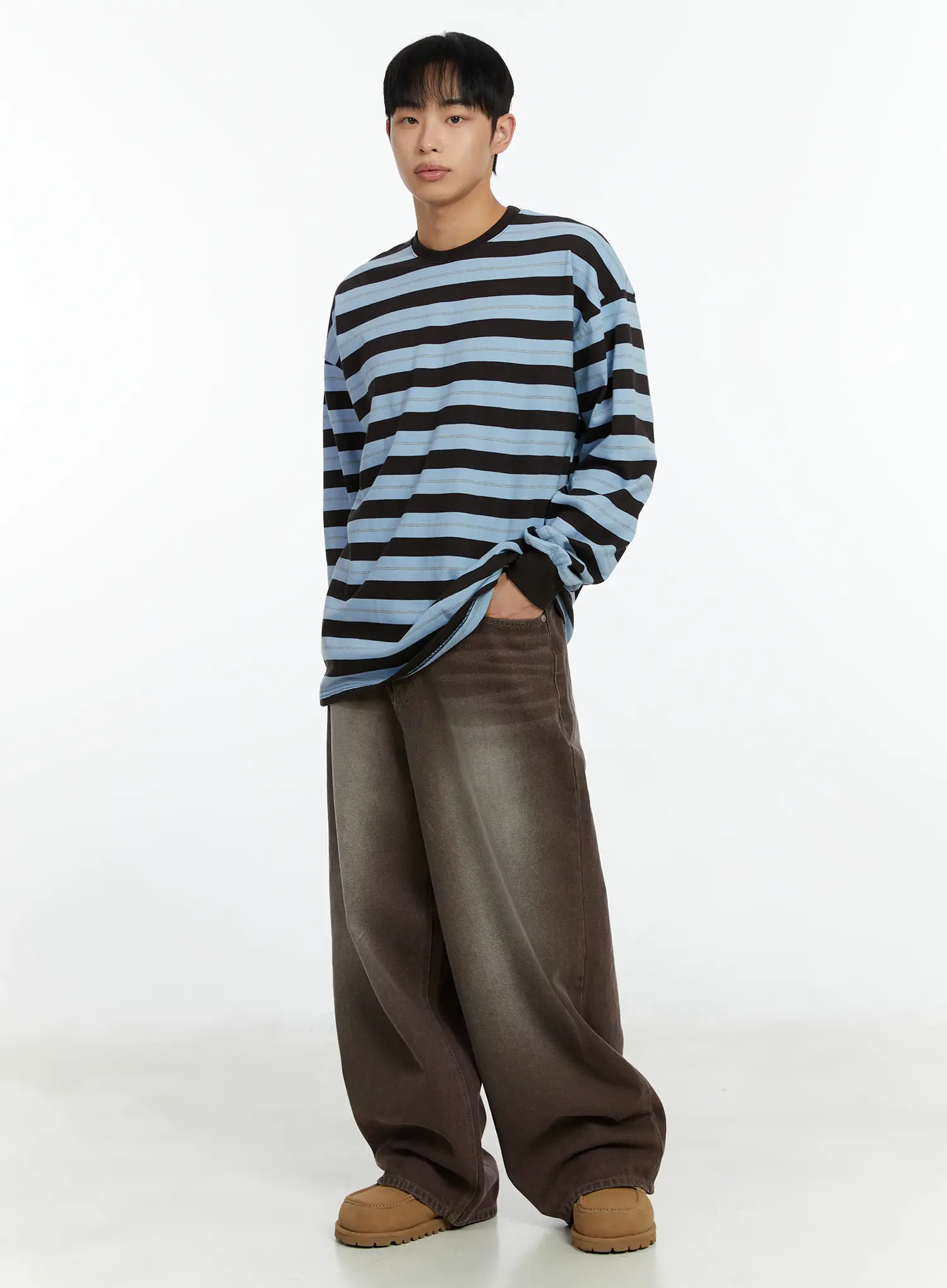 Men's Vintage Washed Wide Leg Jeans IF510 - Image 2
