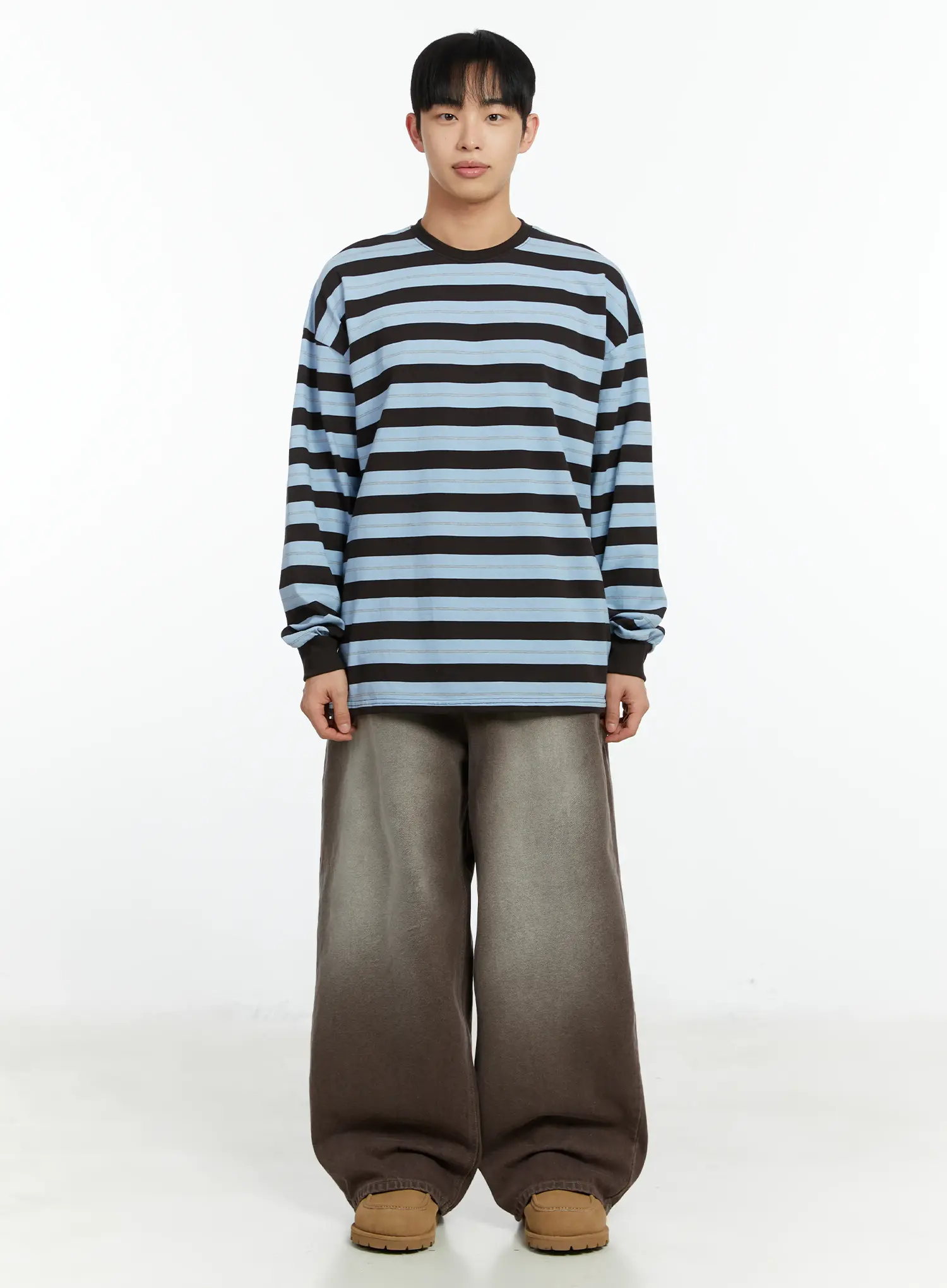 Men's Vintage Washed Wide Leg Jeans IF510 - Image 3