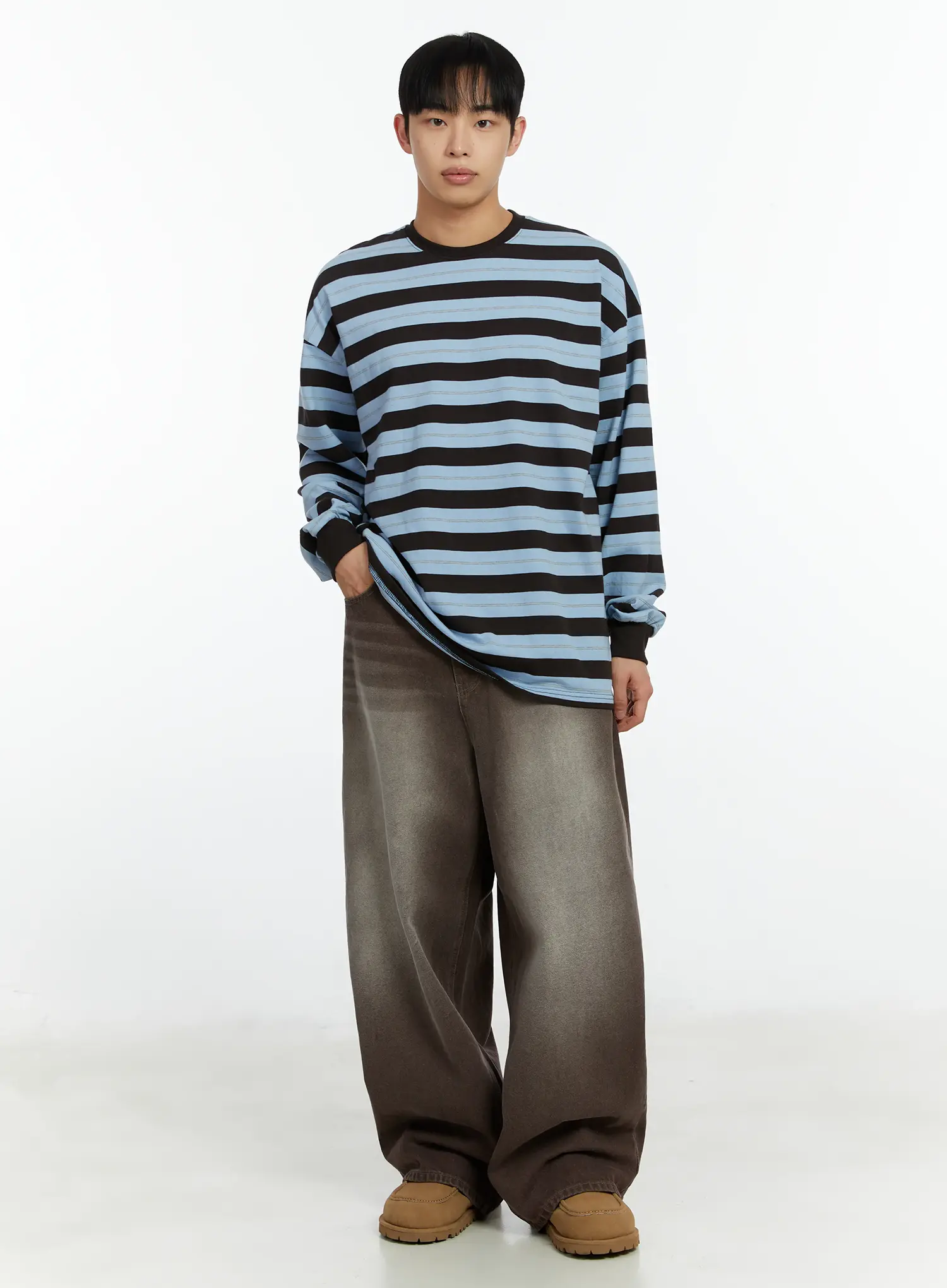 Men's Vintage Washed Wide Leg Jeans IF510 - Image 7