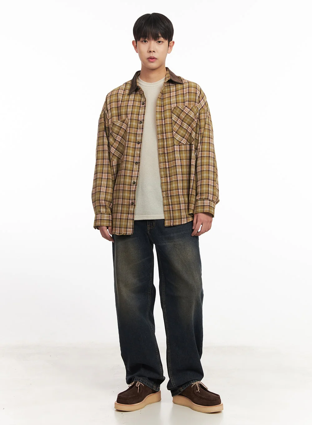 Men's Vintage Washed Wide-Leg Jeans IM527