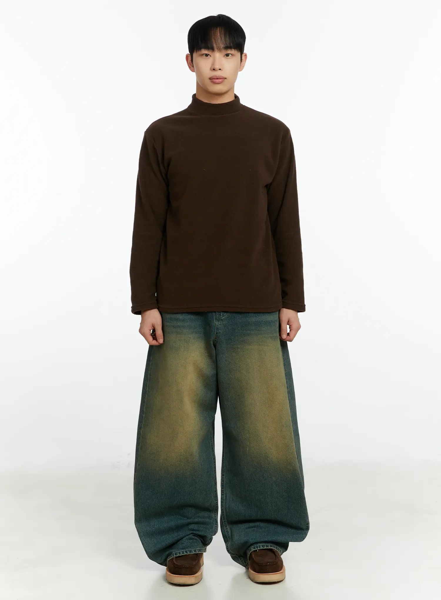 Men's Warm Fleece Mock Neck Pullover IF510 - Image 3