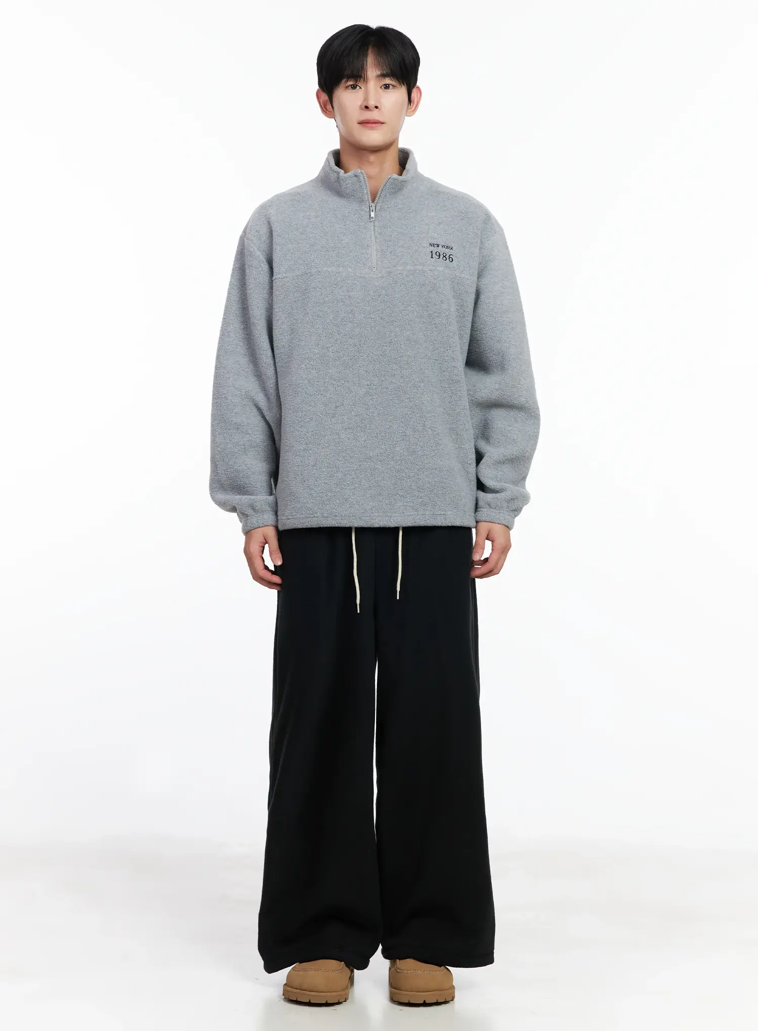 Men's Warm Fleece Quarter-Zip Sweatshirt IJ521 - Image 3