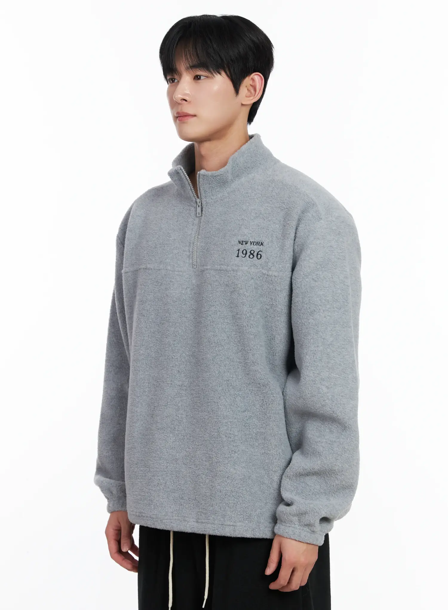 Men's Warm Fleece Quarter-Zip Sweatshirt IJ521 - Image 4