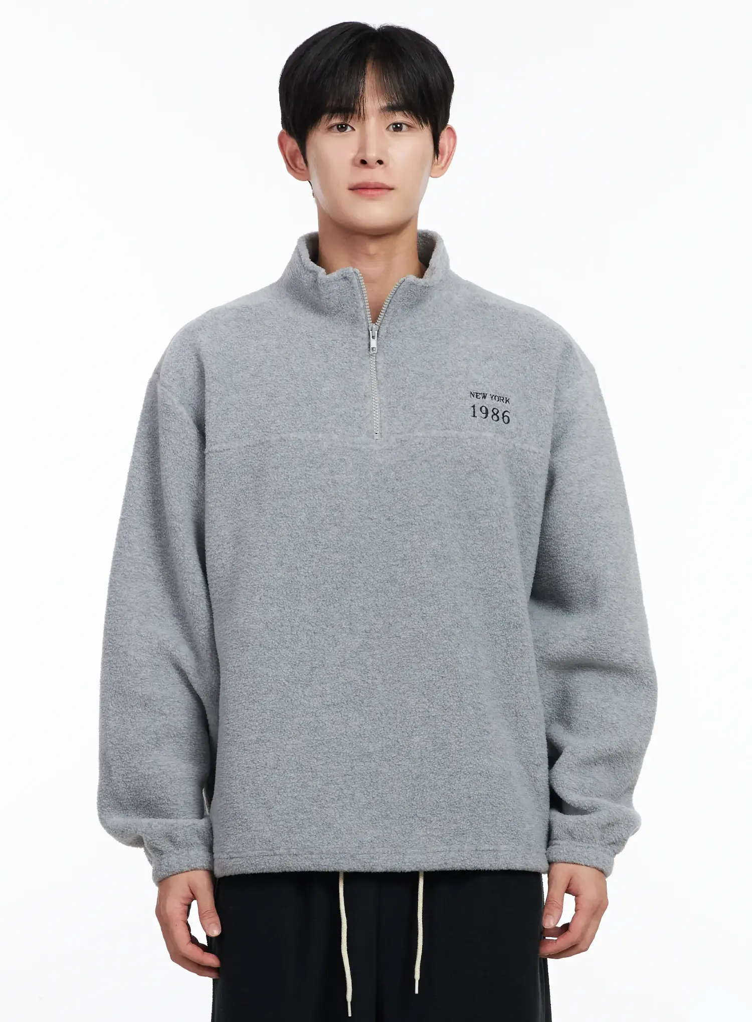 Men's Warm Fleece Quarter-Zip Sweatshirt IJ521 - Image 9