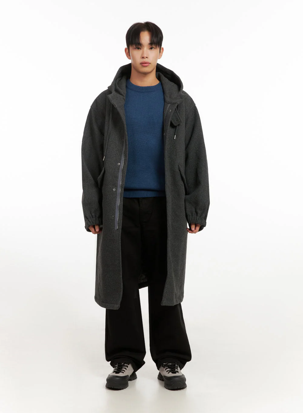 Men's Warm Wool Zip-Up Hooded Coat ID413 - Image 6